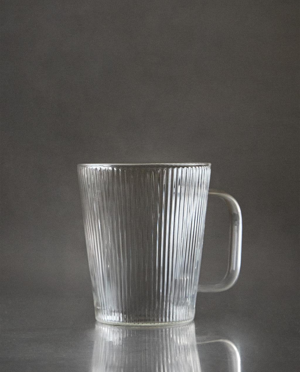 BOROSILICATE GLASS MUG WITH LINES