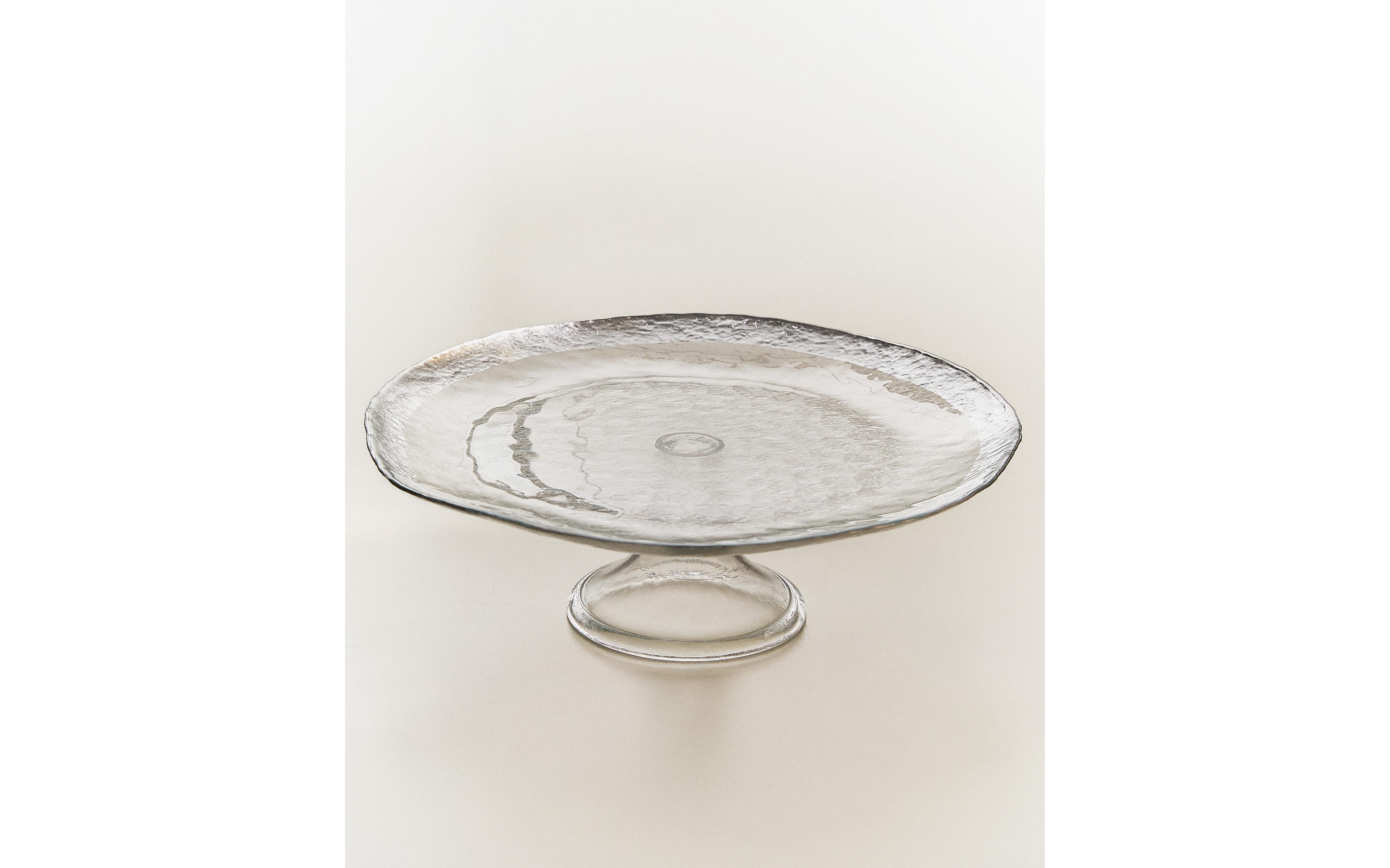 RAISED GLASS SERVING DISH WITH SILVER RIM product thumbnail 5