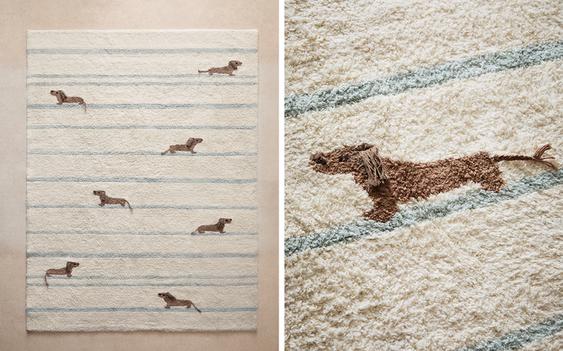 KIDS' COTTON DOG AREA RUG