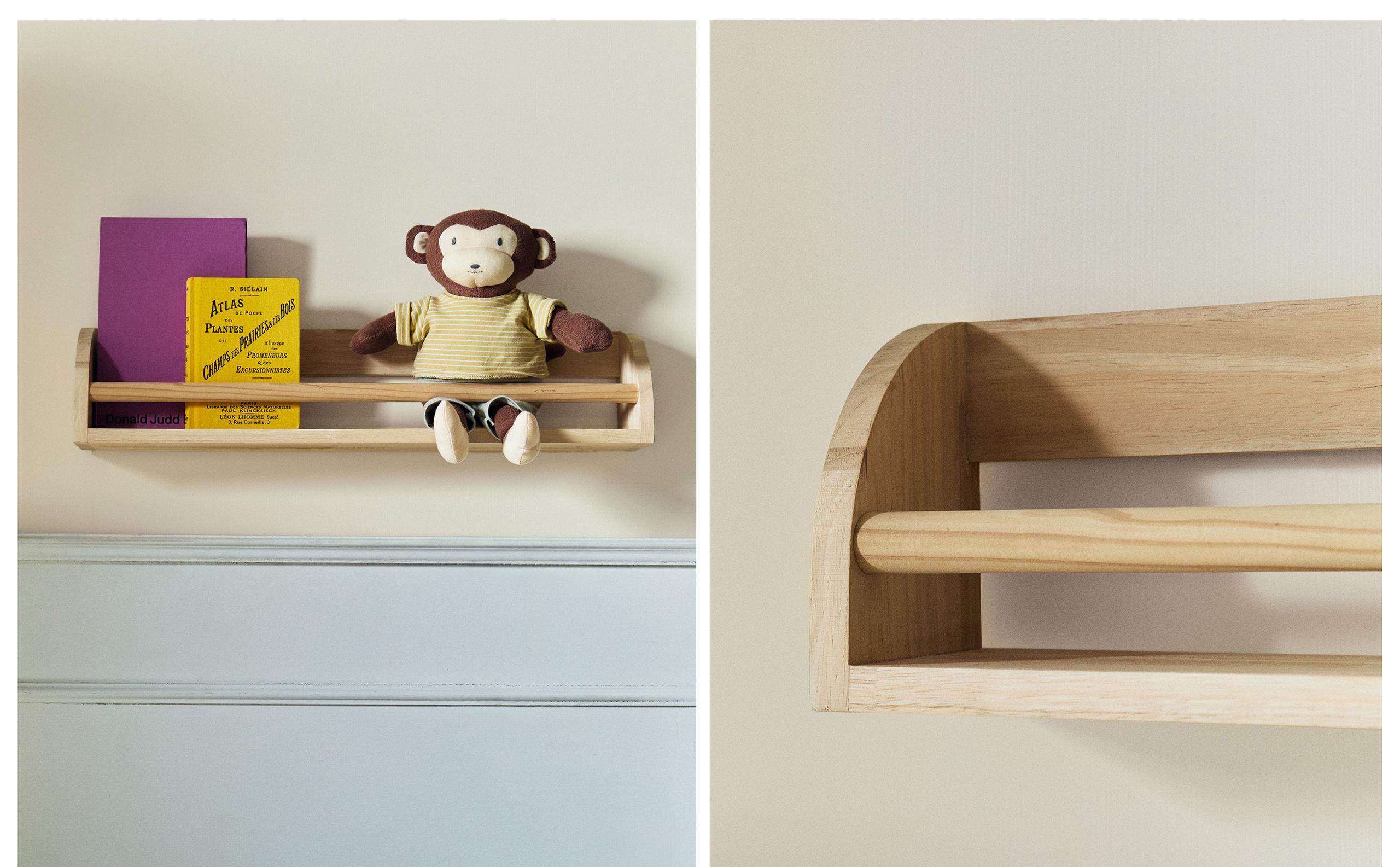 ZARAホームキッズ　北欧　木製家具　ウサギ耳付き壁掛けシェルフ　子供部屋 ZARAホームキッズ 北欧 木製家具 ウサギ耳付き壁掛けシェルフ