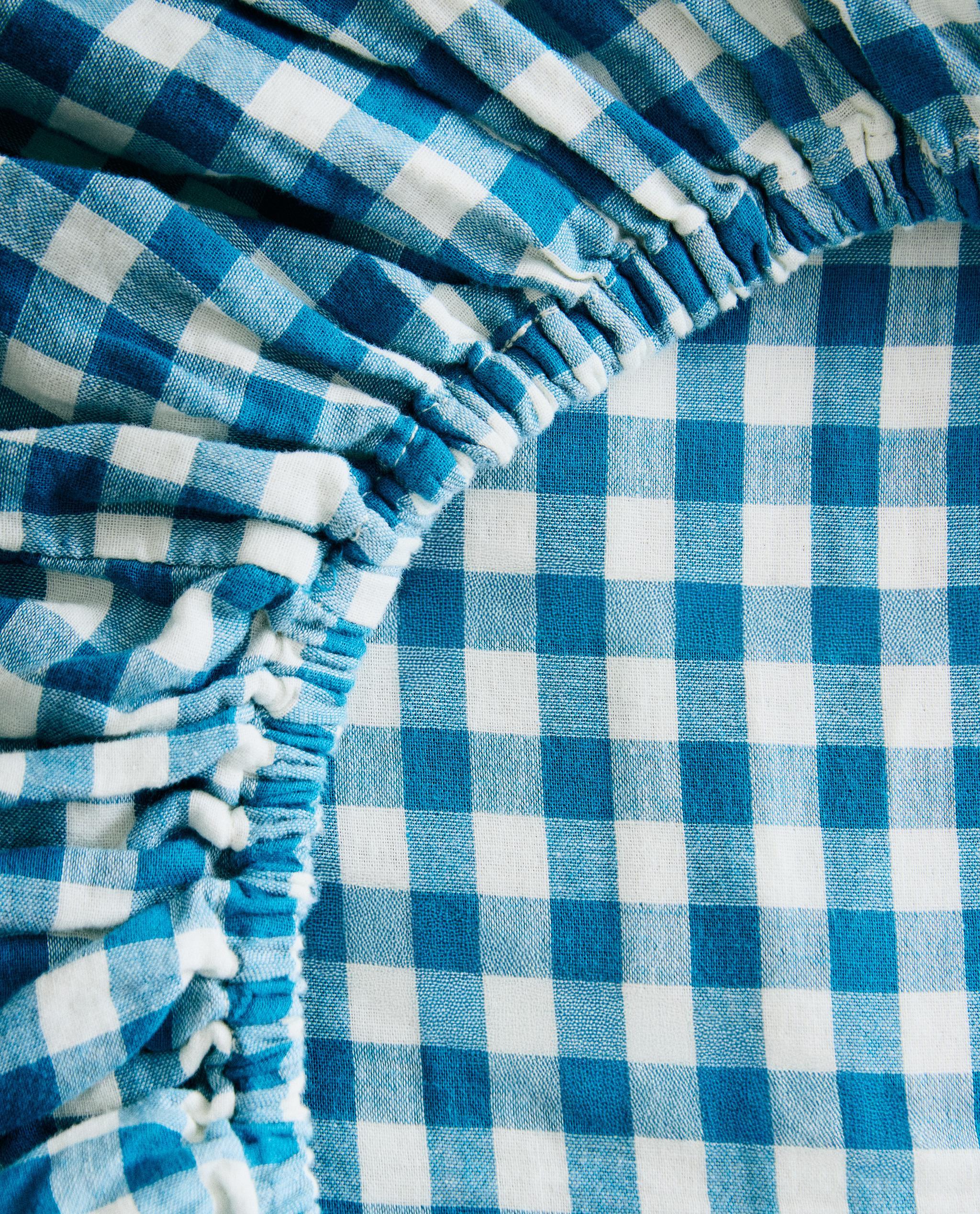 KIDS' CHECK MUSLIN FITTED SHEET product thumbnail 8