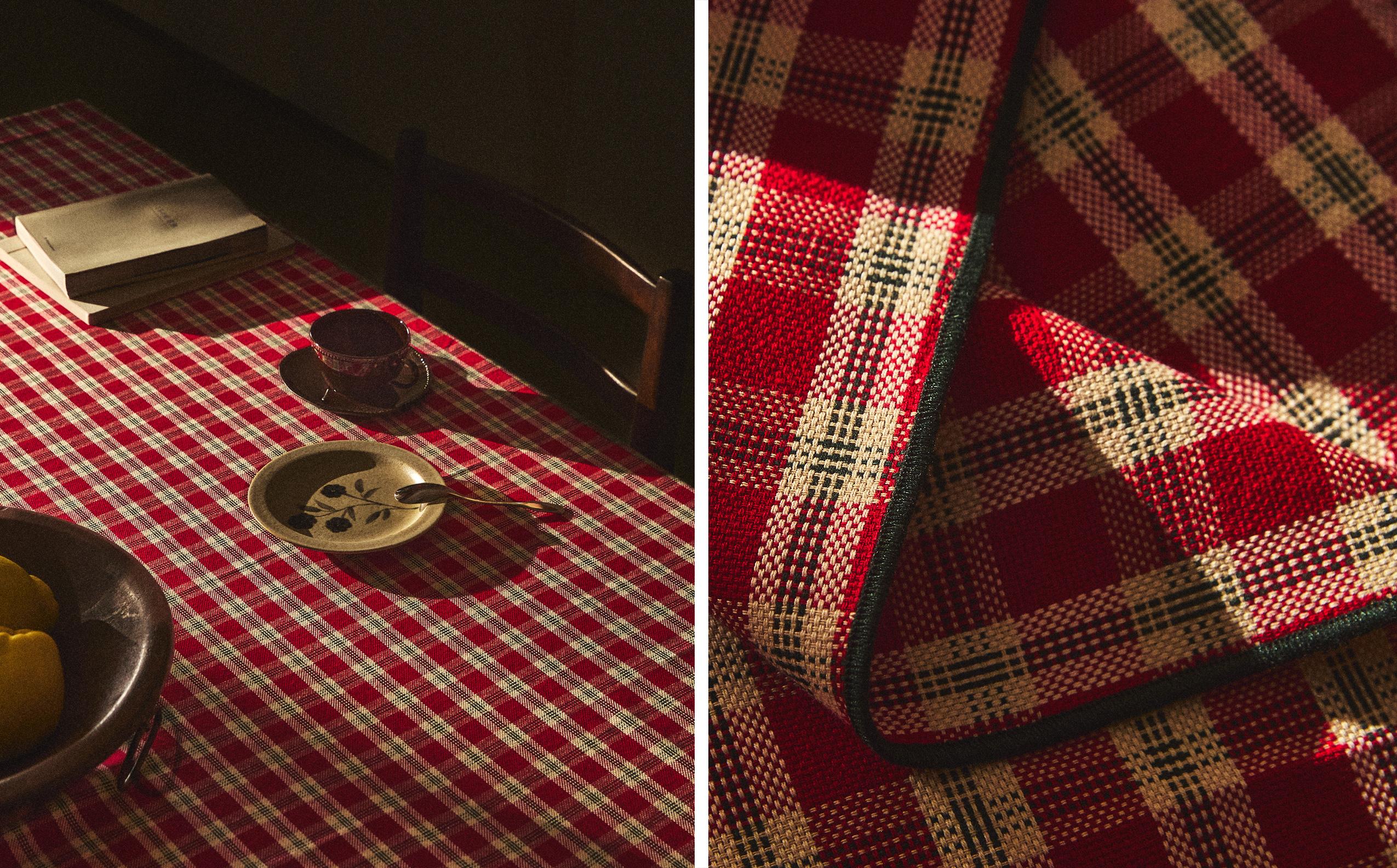 ザラホーム テーブルクロス　赤　170x250 ザラホーム テーブルクロス 赤 170x250 ホーム クリスマス