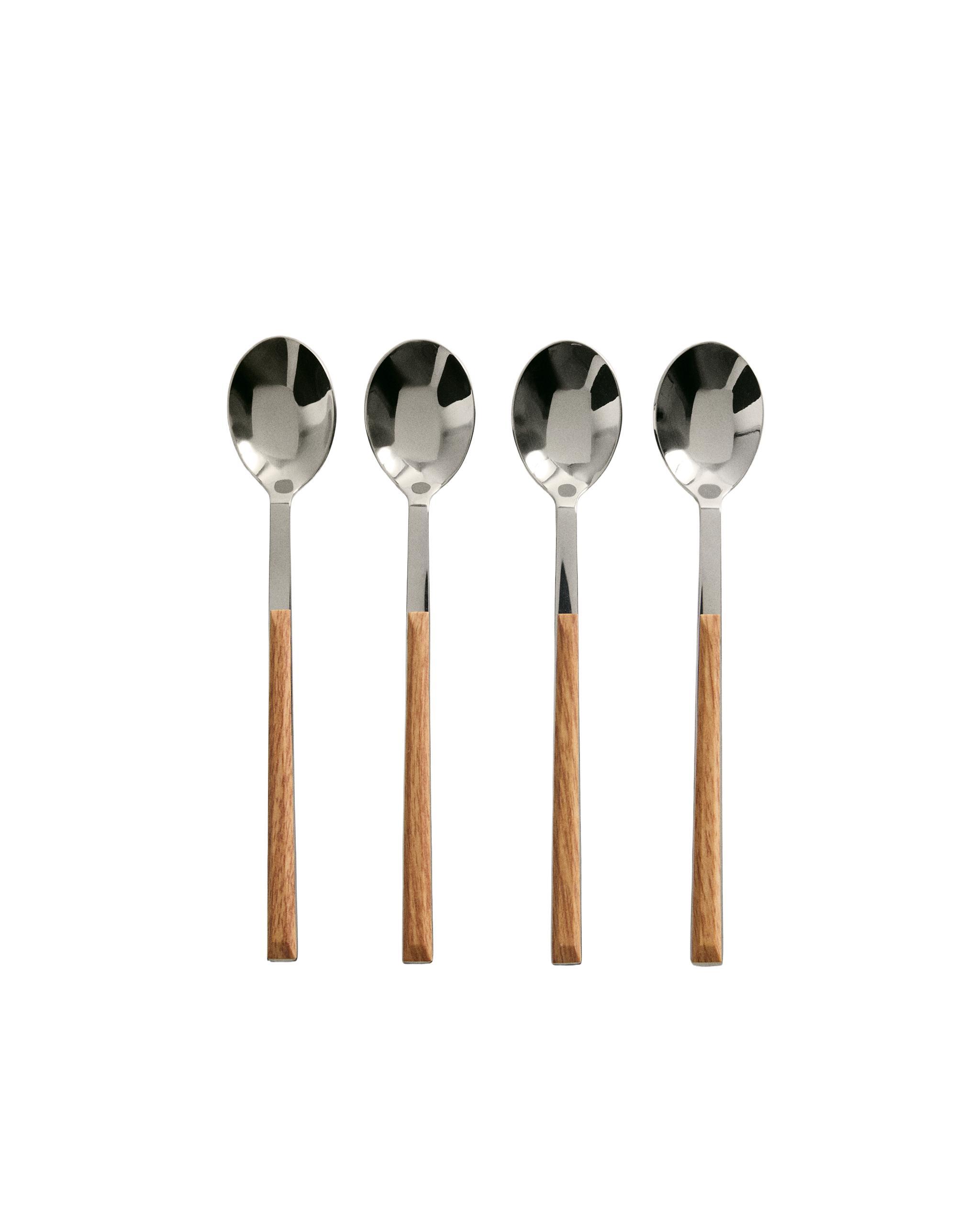 PACK OF DESSERT SPOONS WITH WOOD-EFFECT HANDLES (SET OF 4) product thumbnail 9