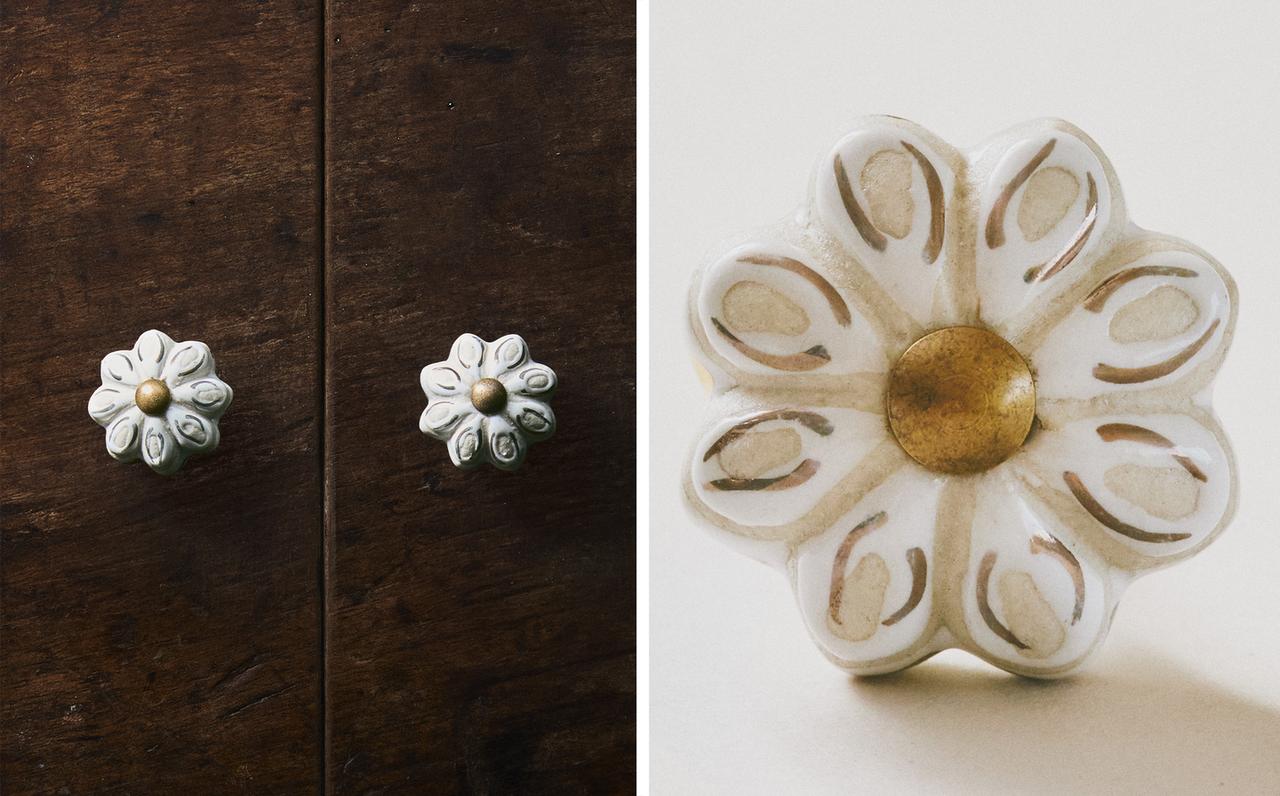 PACK OF CERAMIC FLOWER DOOR KNOBS (PACK OF 2)