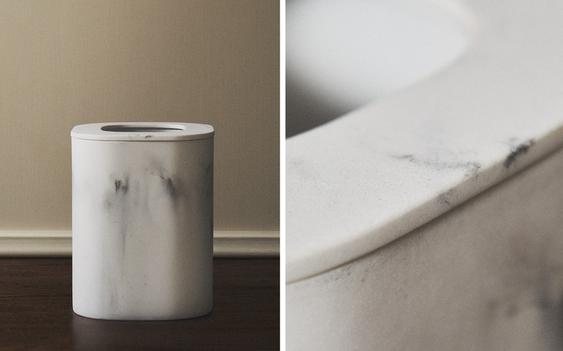PRULLENMAND VOOR BADKAMER MET MARMEREFFECT