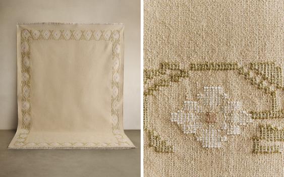 JACQUARD FLORAL AREA RUG