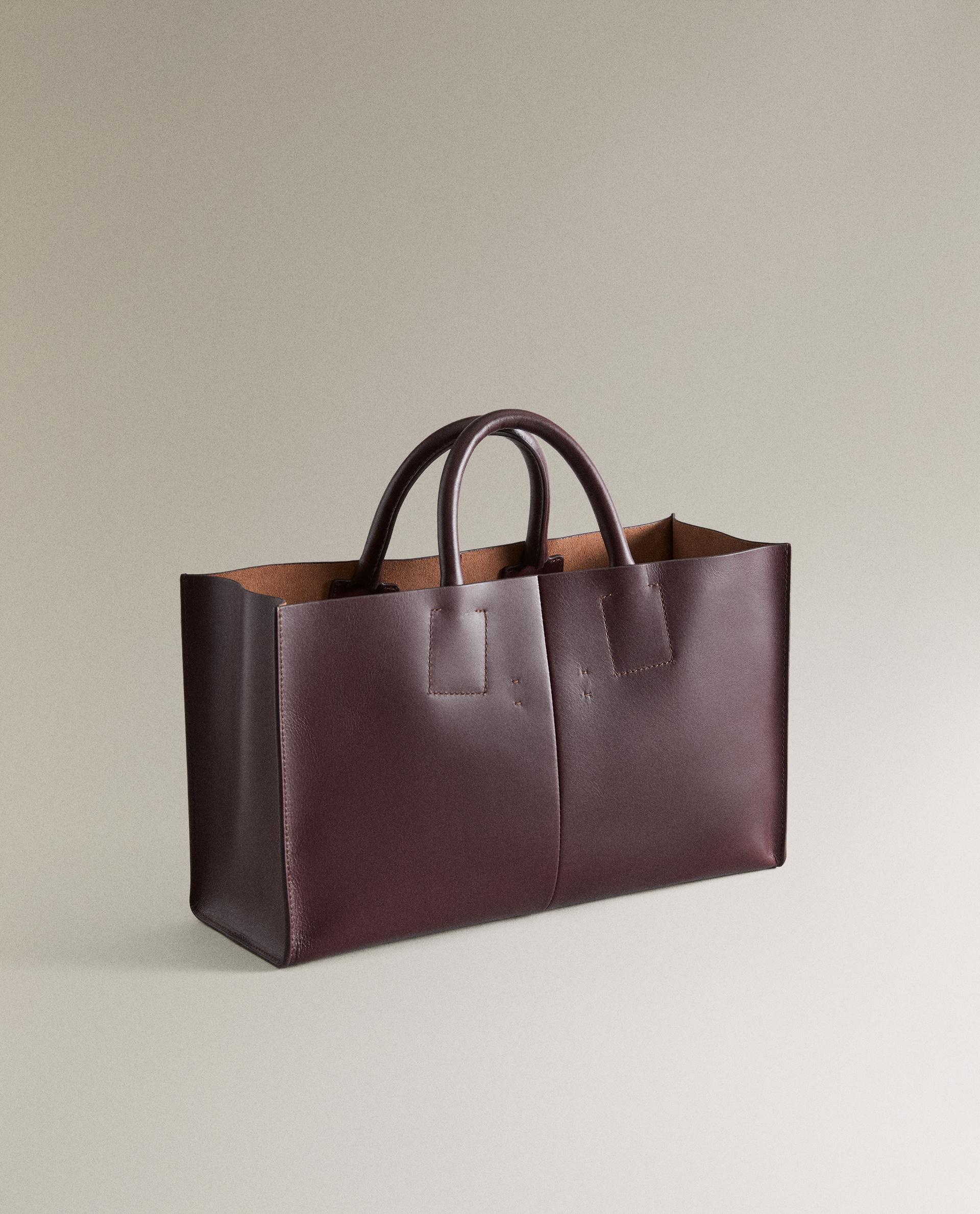 Small leather tote handbag sale