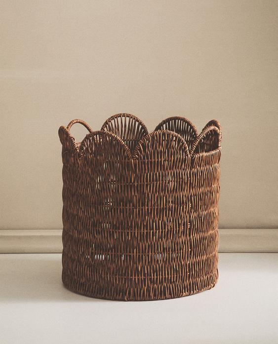 CESTA REDONDA ONDAS PLÁSTICO TRENZADO