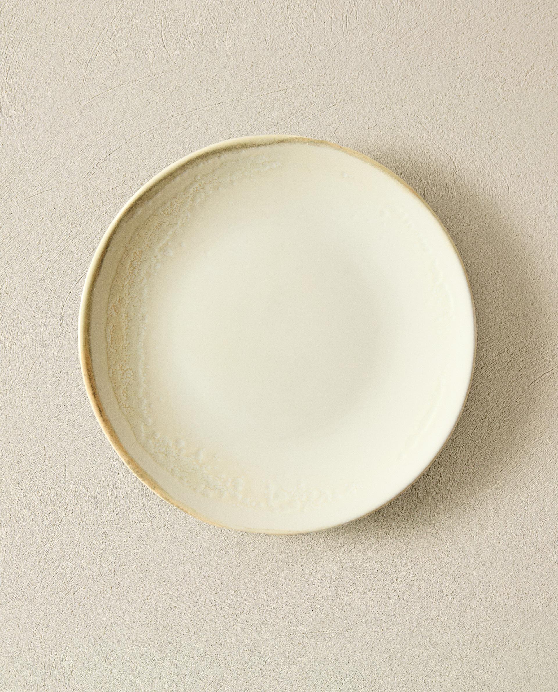 PLATO POSTRE BRUSH NATURAL GRES