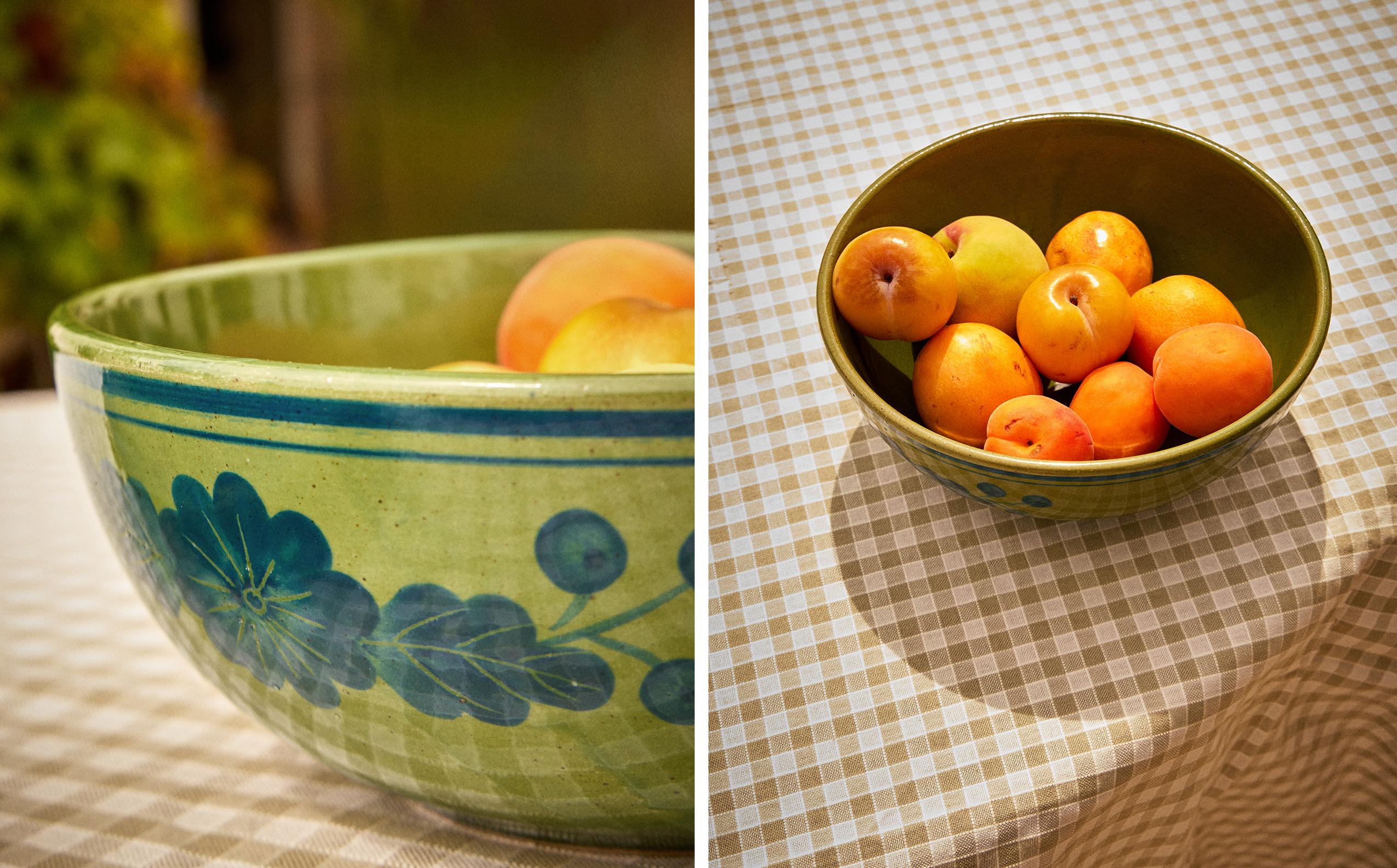 FLORAL STONEWARE SALAD BOWL
