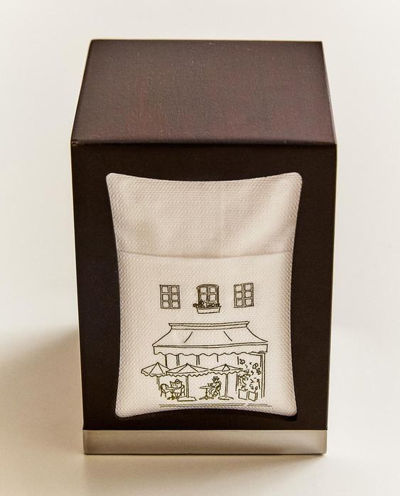 طقم حامل فوط مائدة وفوط مائدة برسمة قهوة