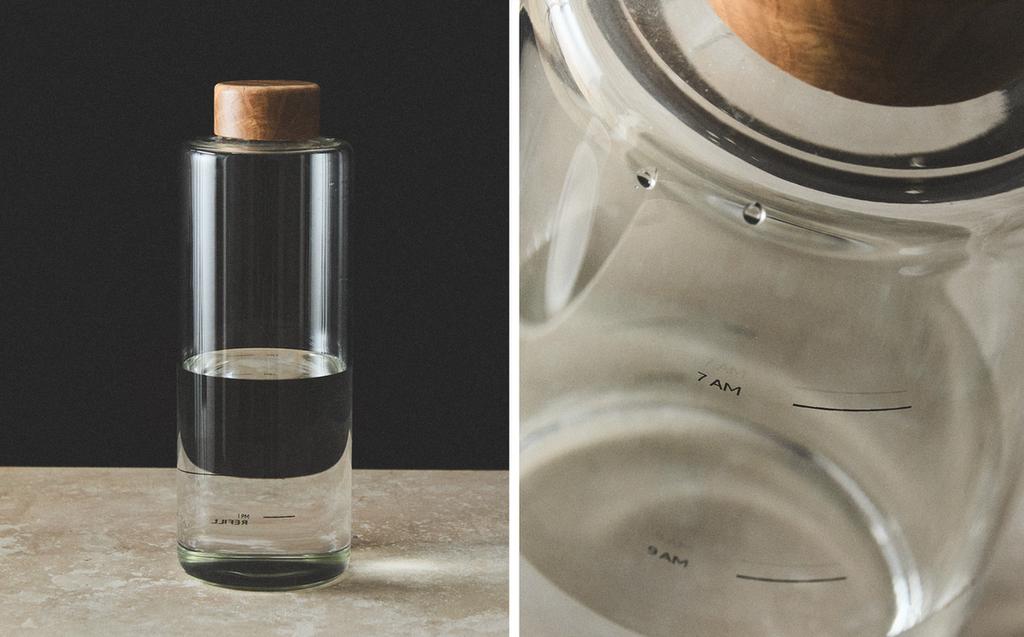 قنينة من خشب السنديان وزجاج البورسليكات