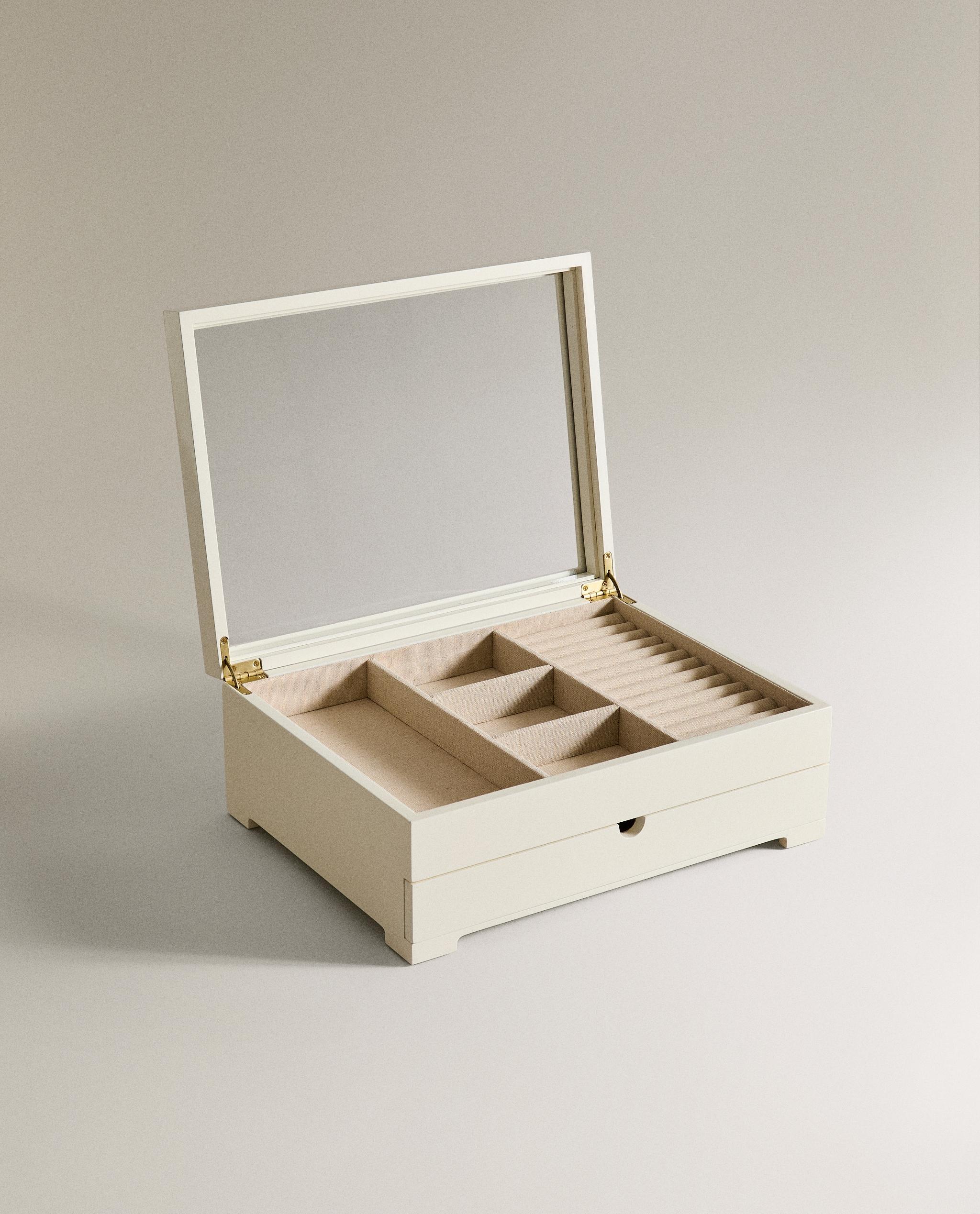 LARGE LACQUERED JEWELLERY BOX WITH LID AND DRAWER product thumbnail 13