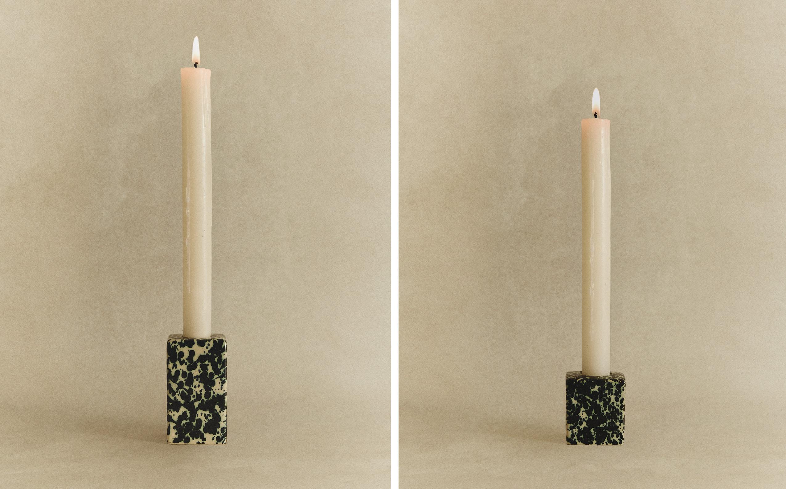 新品未使用　ZARA  陶磁器製　キャンドルスタンド2個セット ZARA HOME - （10日頃まで出品）【ZARAHOME】 マーブル