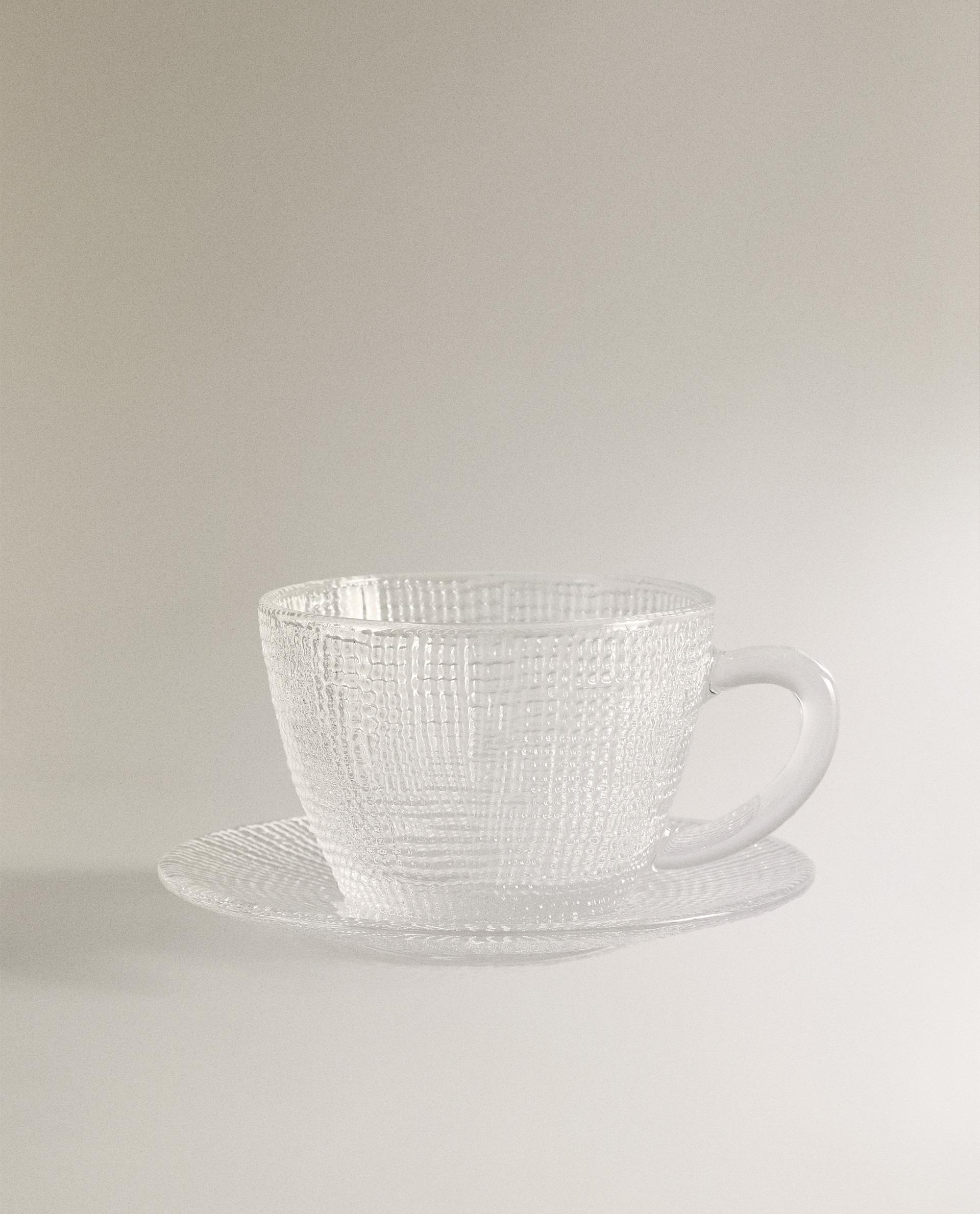 TASSE À THÉ VERRE RECYCLABLE RELIEF