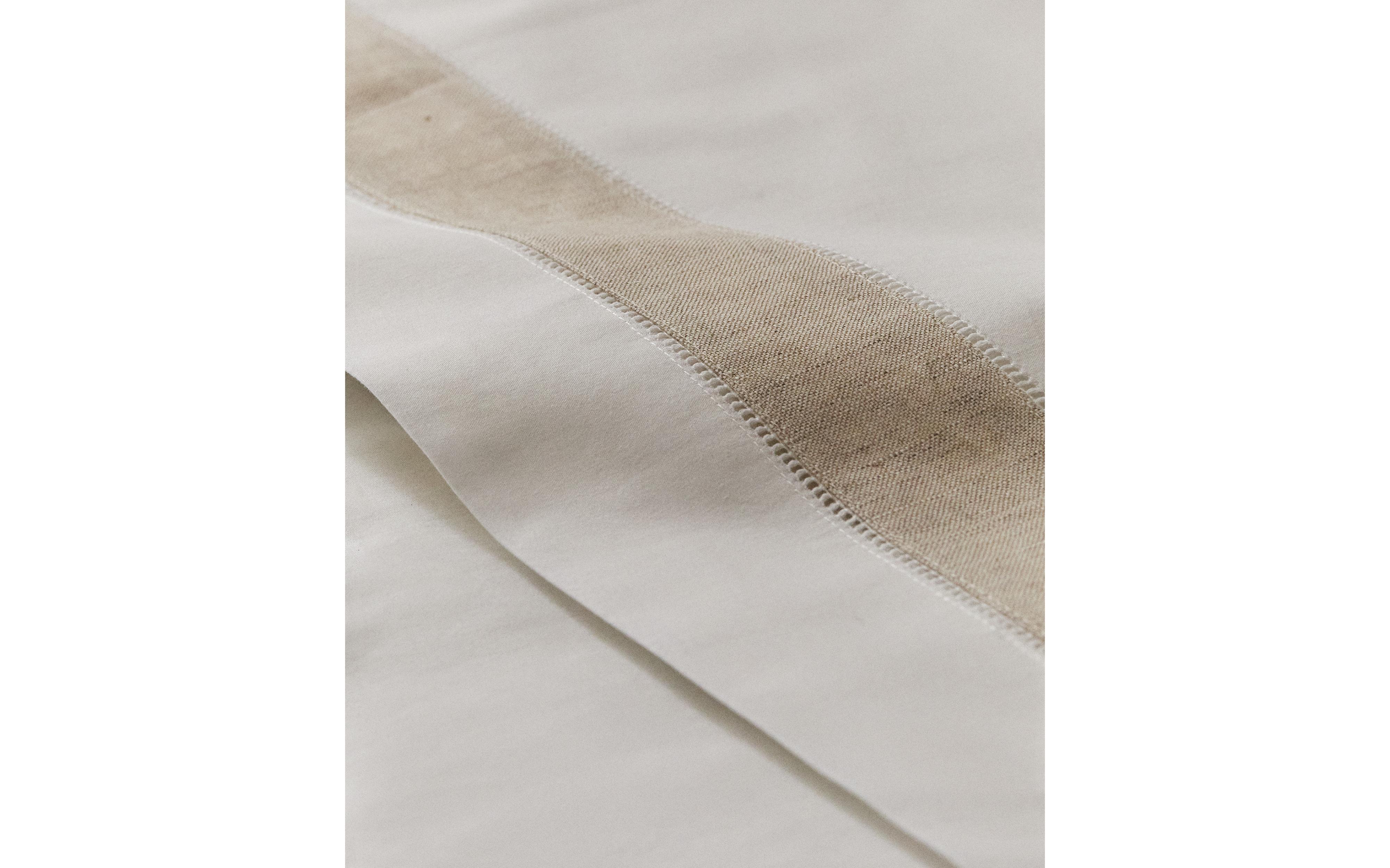 COTTON FLAT SHEET WITH LINEN BORDER product thumbnail 6