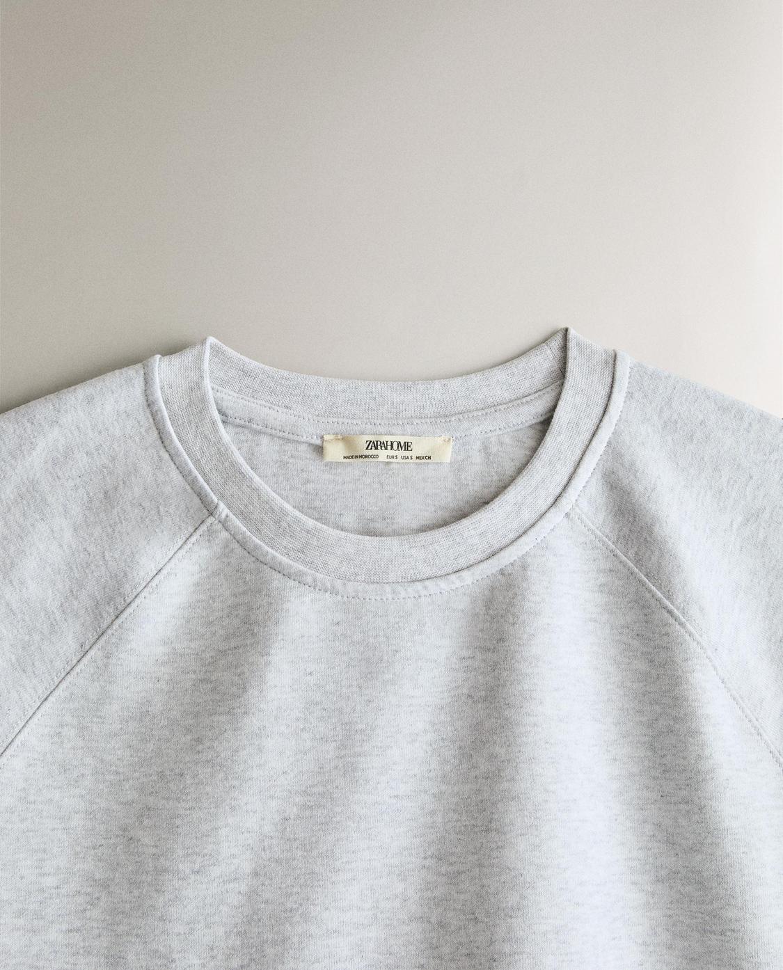 Pull-shirt Fille Zara Gris - Coton - Taille 10 Ans - Manches Longues Col Rond