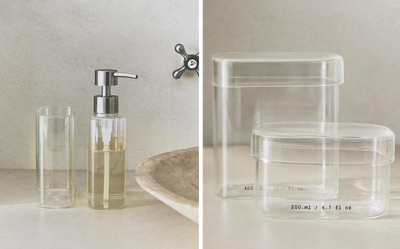 ACCESORIOS DE BAÑO BOROSILICATO LETRAS