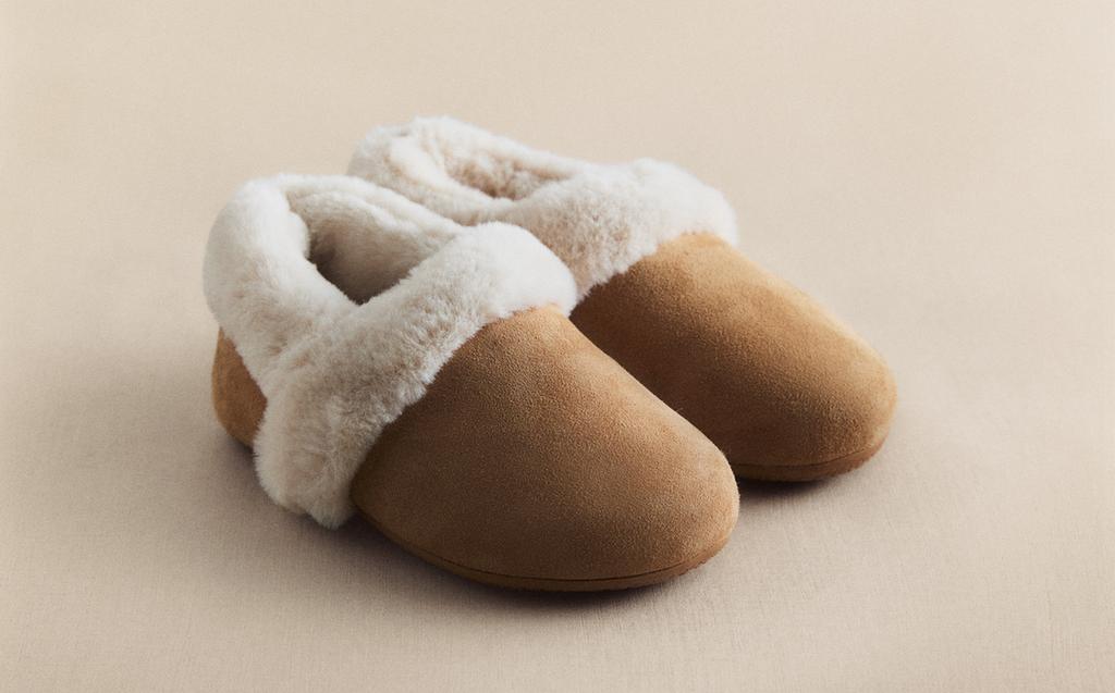 KIDS' WARM LEATHER SLIPPERS