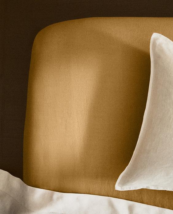 (140 GSM) WASHED LINEN FITTED SHEET (140 GSM) WASHED LINEN FITTED SHEET