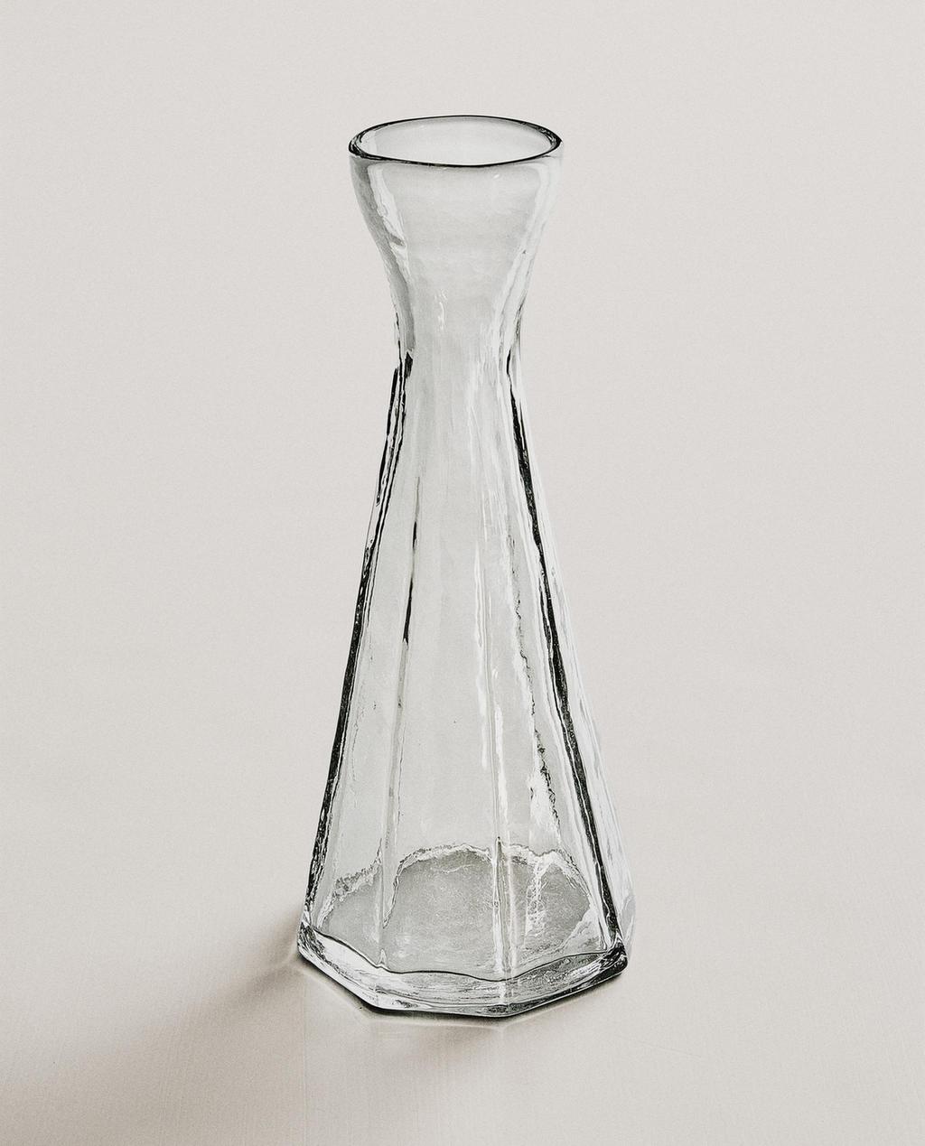 VASO SFACCETTATO IN VETRO STRETTO VASO SFACCETTATO IN VETRO STRETTO