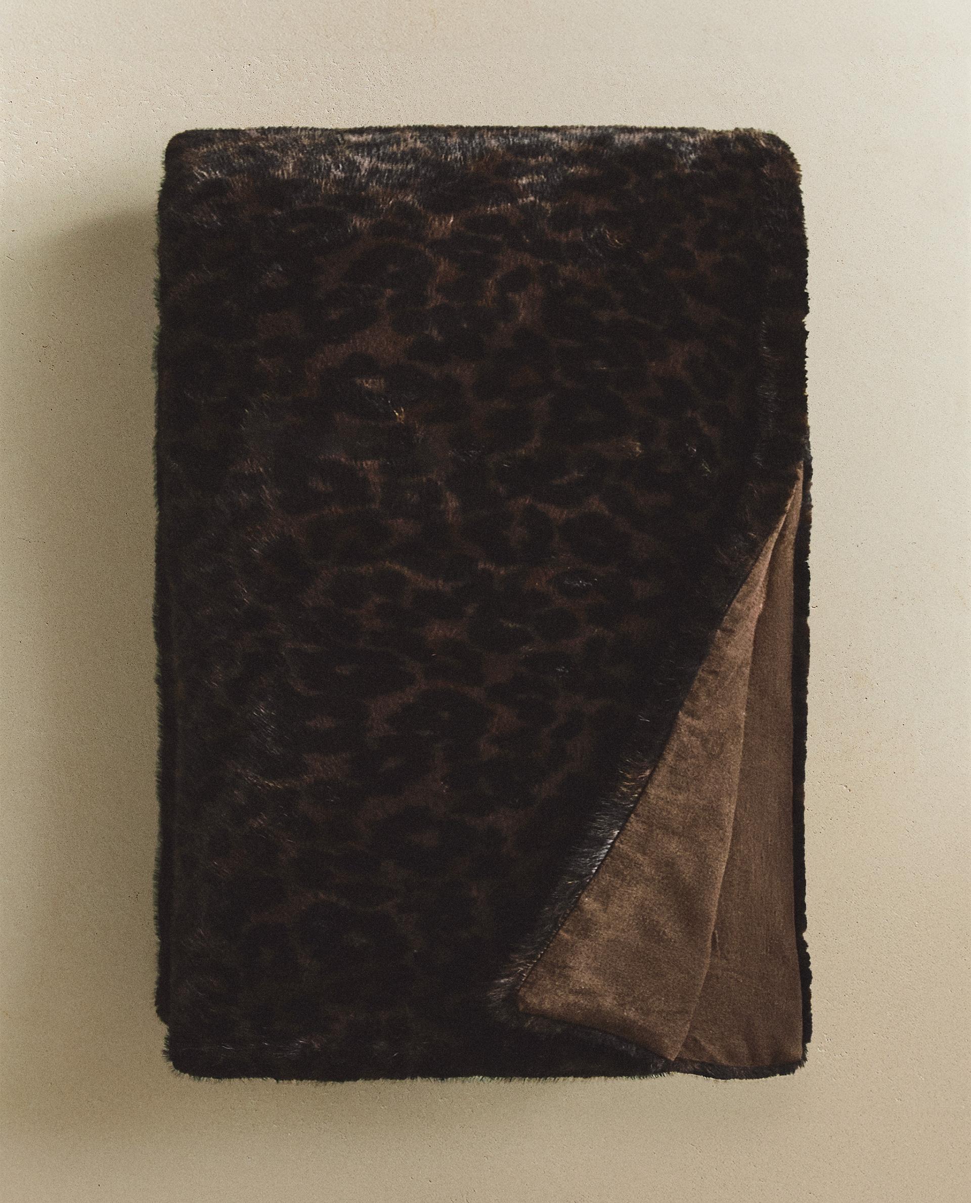 PLAID IMITATION FOURRURE LÉOPARD