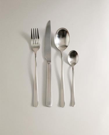 4-PIECE MATTE STEEL FLATWARE SET