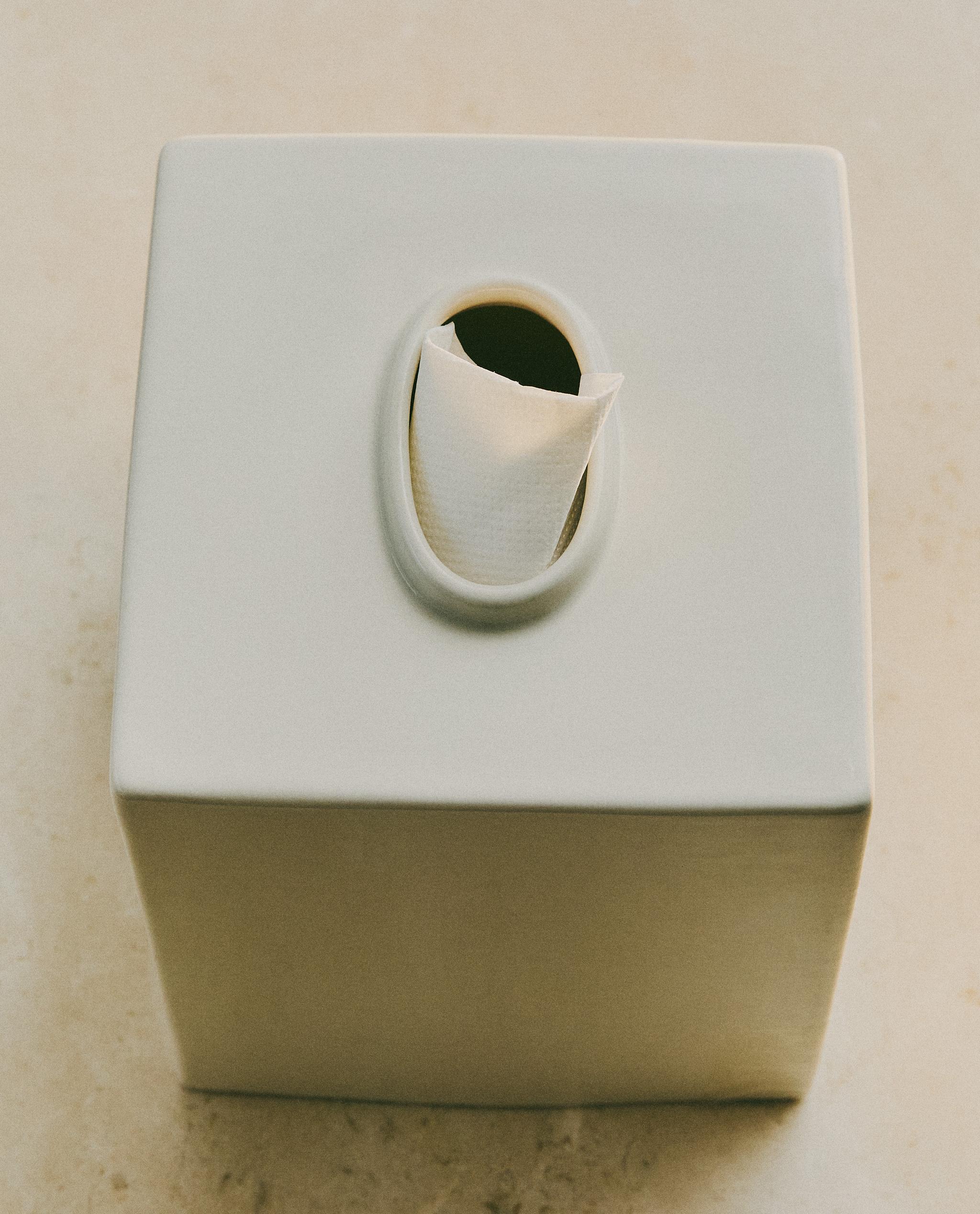 CREAM CERAMIC TISSUE BOX product thumbnail 5