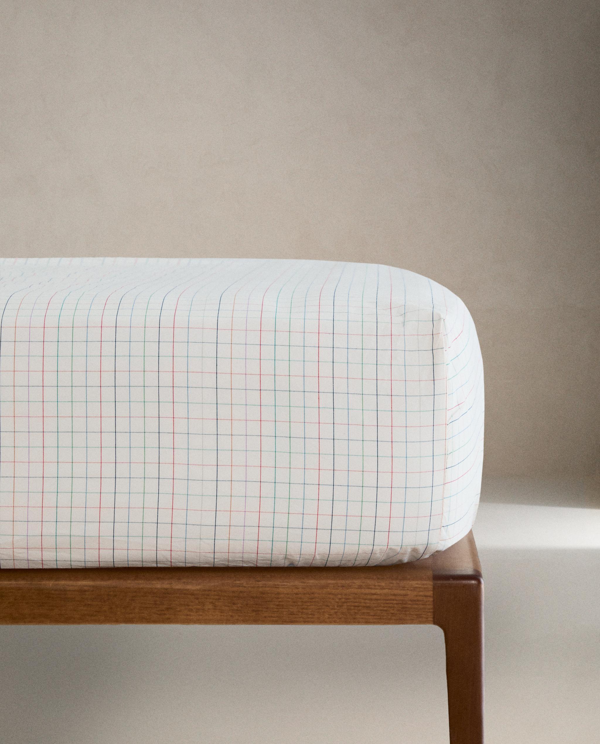 CHILDREN'S CHECK COTTON FITTED SHEET product thumbnail 5