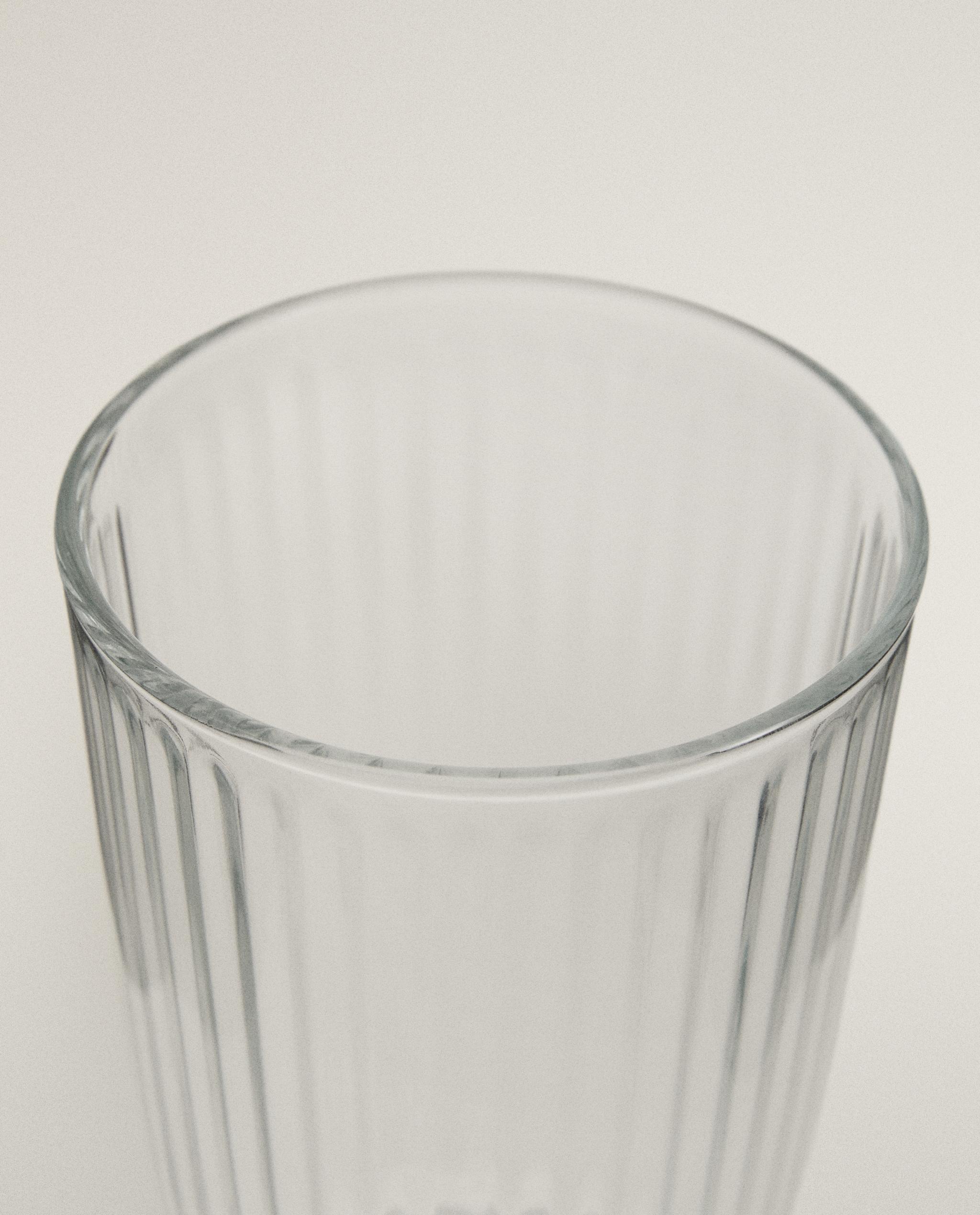 GLASS SOFT DRINK TUMBLER WITH LINE DESIGN product thumbnail 7