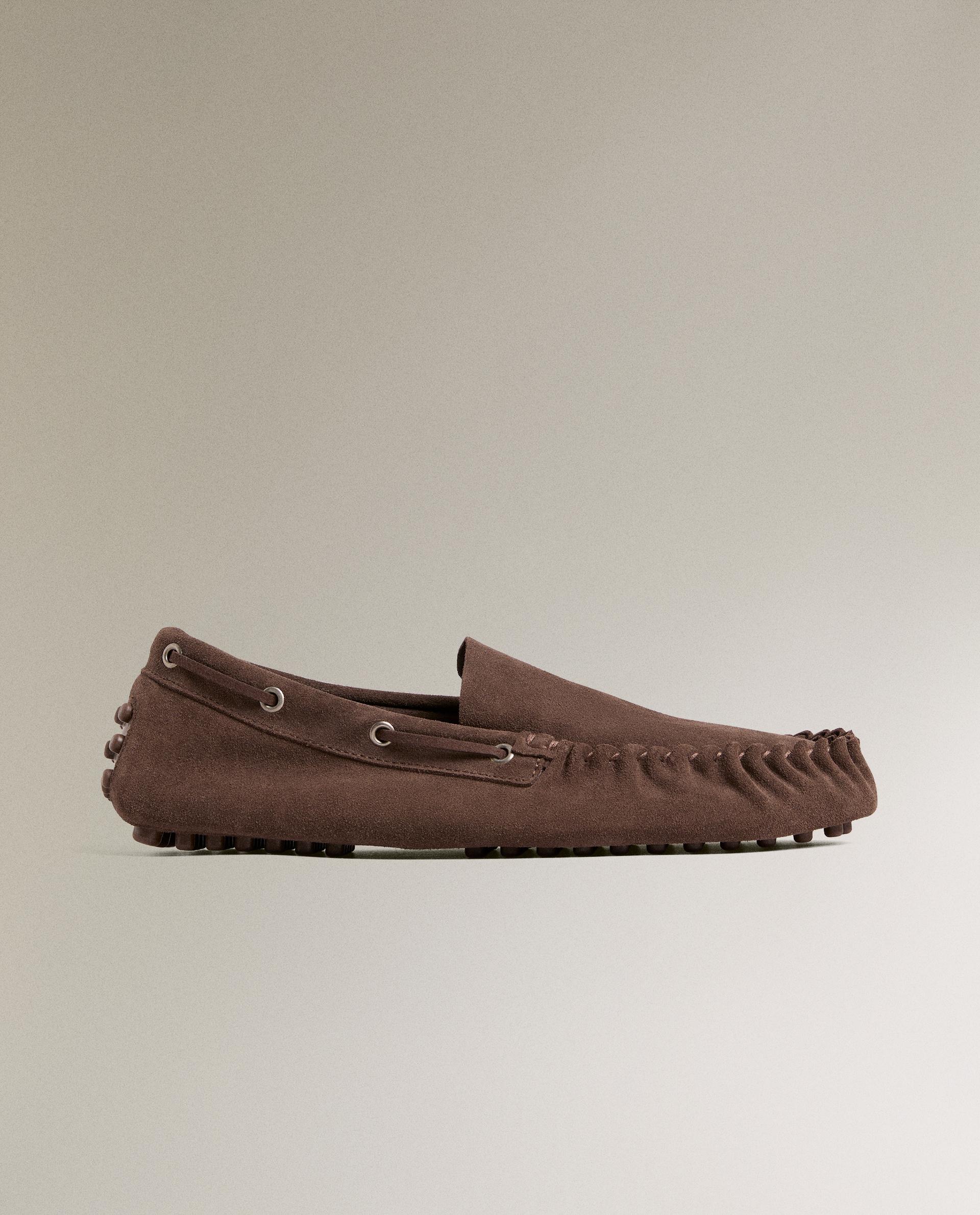 zara leather driving moccasins