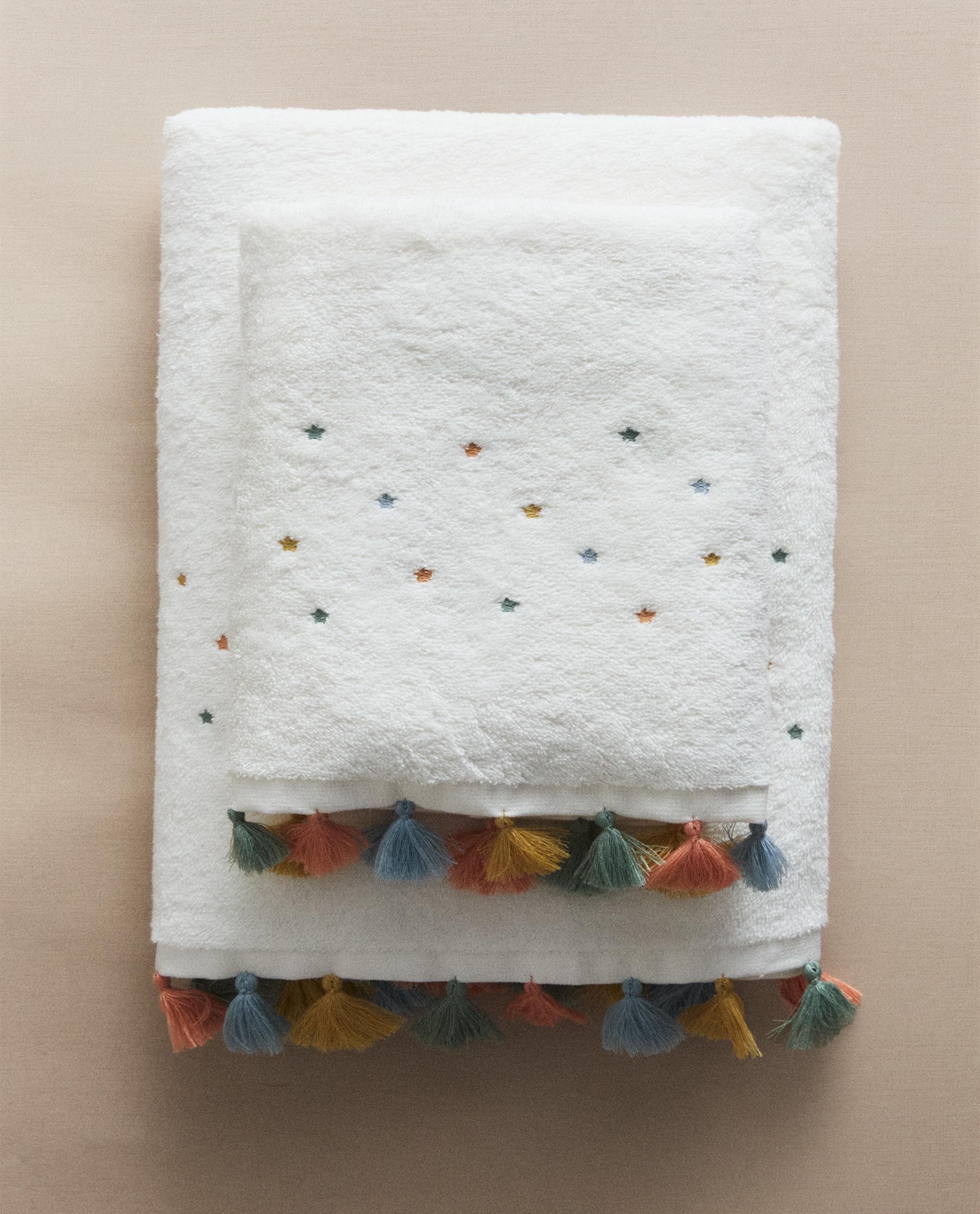 ポンポン付きキッズバスタオル | Zara Home 日本/Japan