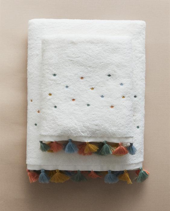 TOALLA BAÑO INFANTIL POMPONES