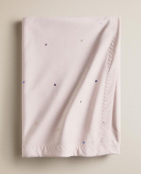 KIDS' HEART PRINT BLANKET