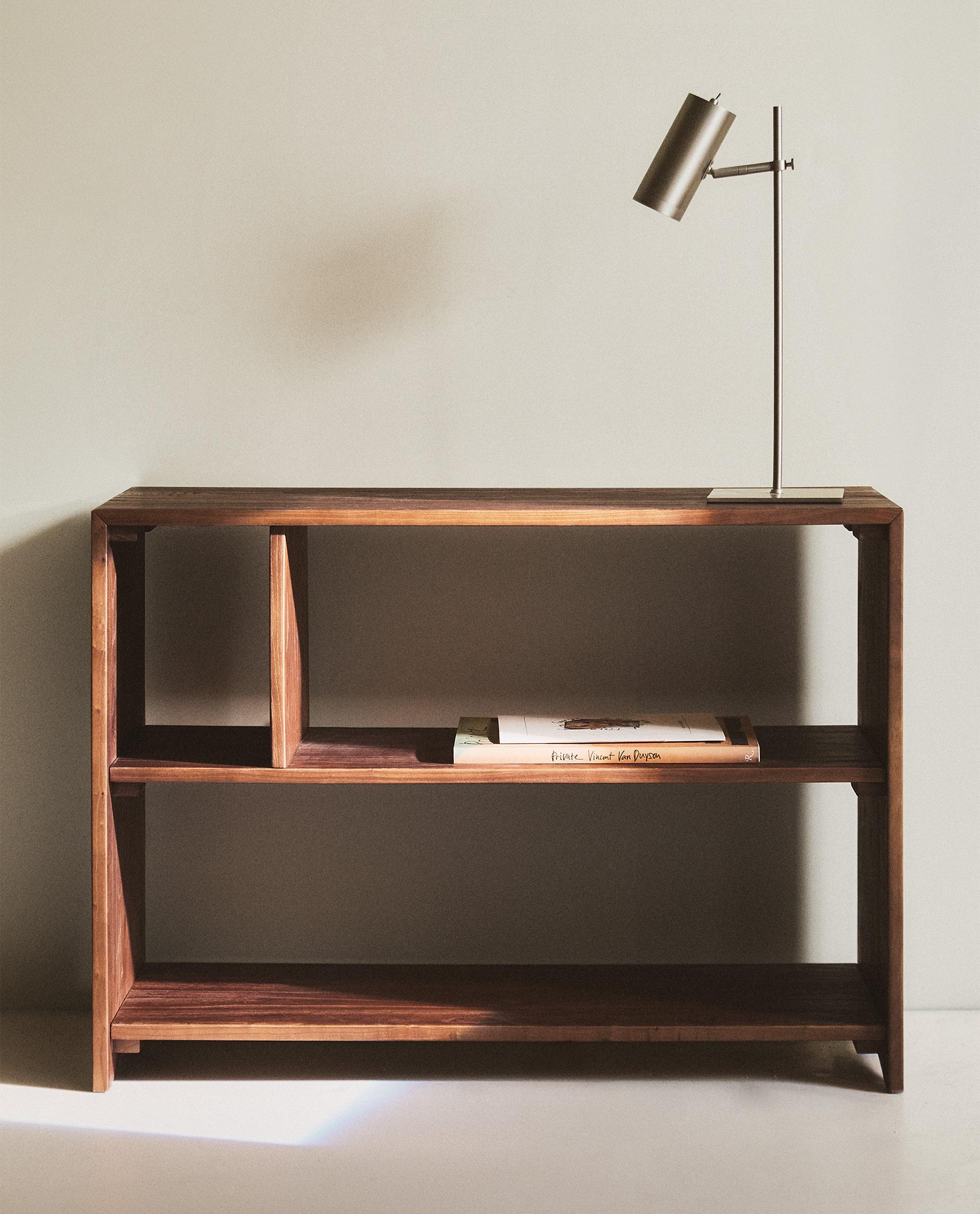 Unique Elm Wood Shelving Unit with Irregular Shelves