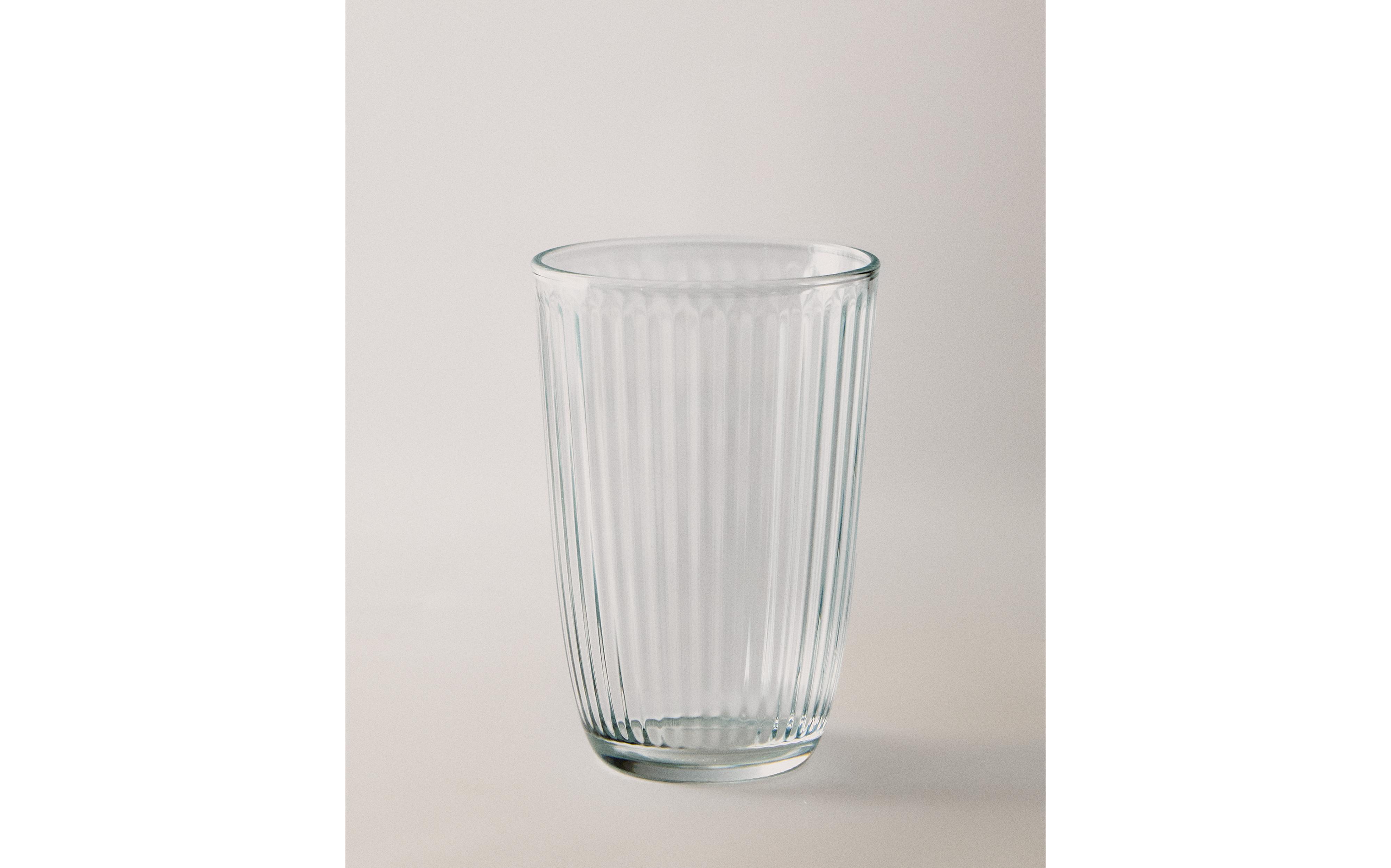 GLASS SOFT DRINK TUMBLER WITH LINE DESIGN product thumbnail 2