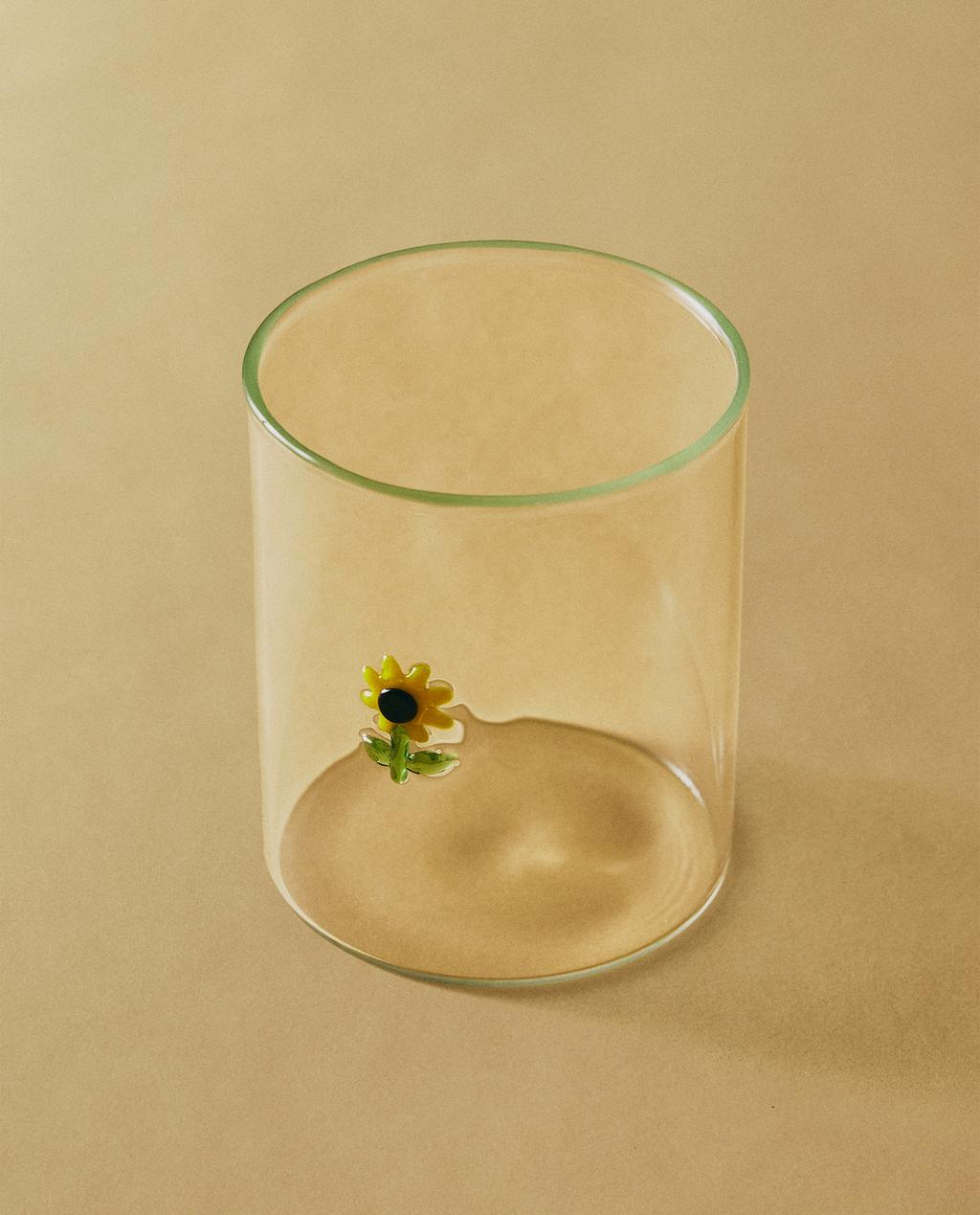 SUNFLOWER BOROSILICATE TUMBLER