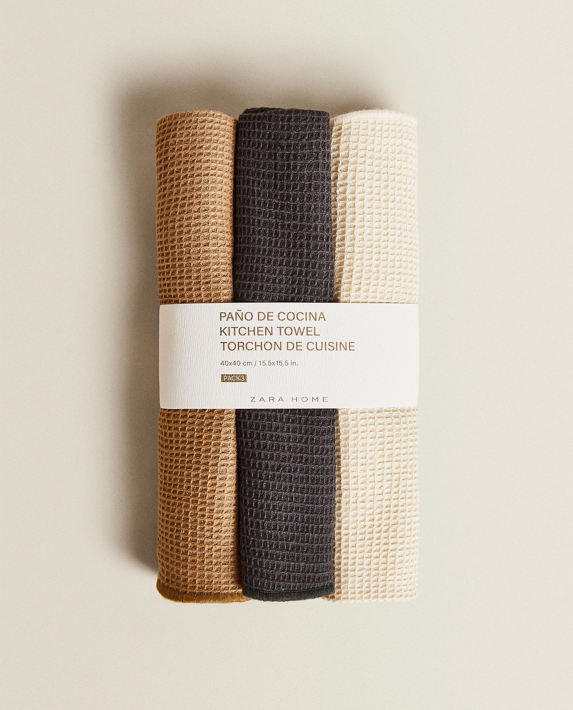 WAFFLE-KNIT CLEANING TEA TOWELS (PACK OF 3)