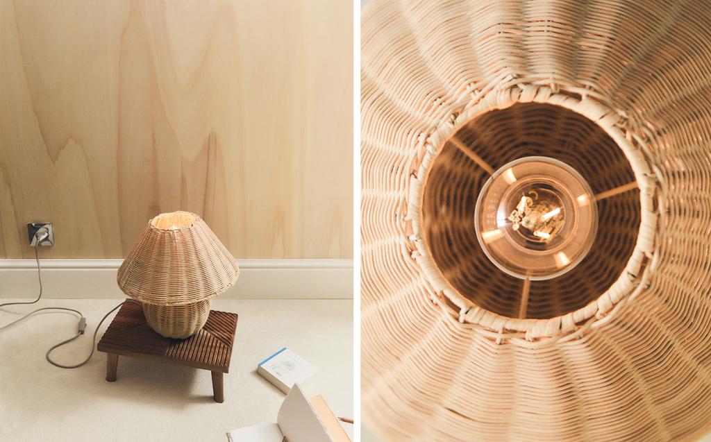 KINDER TISCHLAMPE AUS RATTAN
