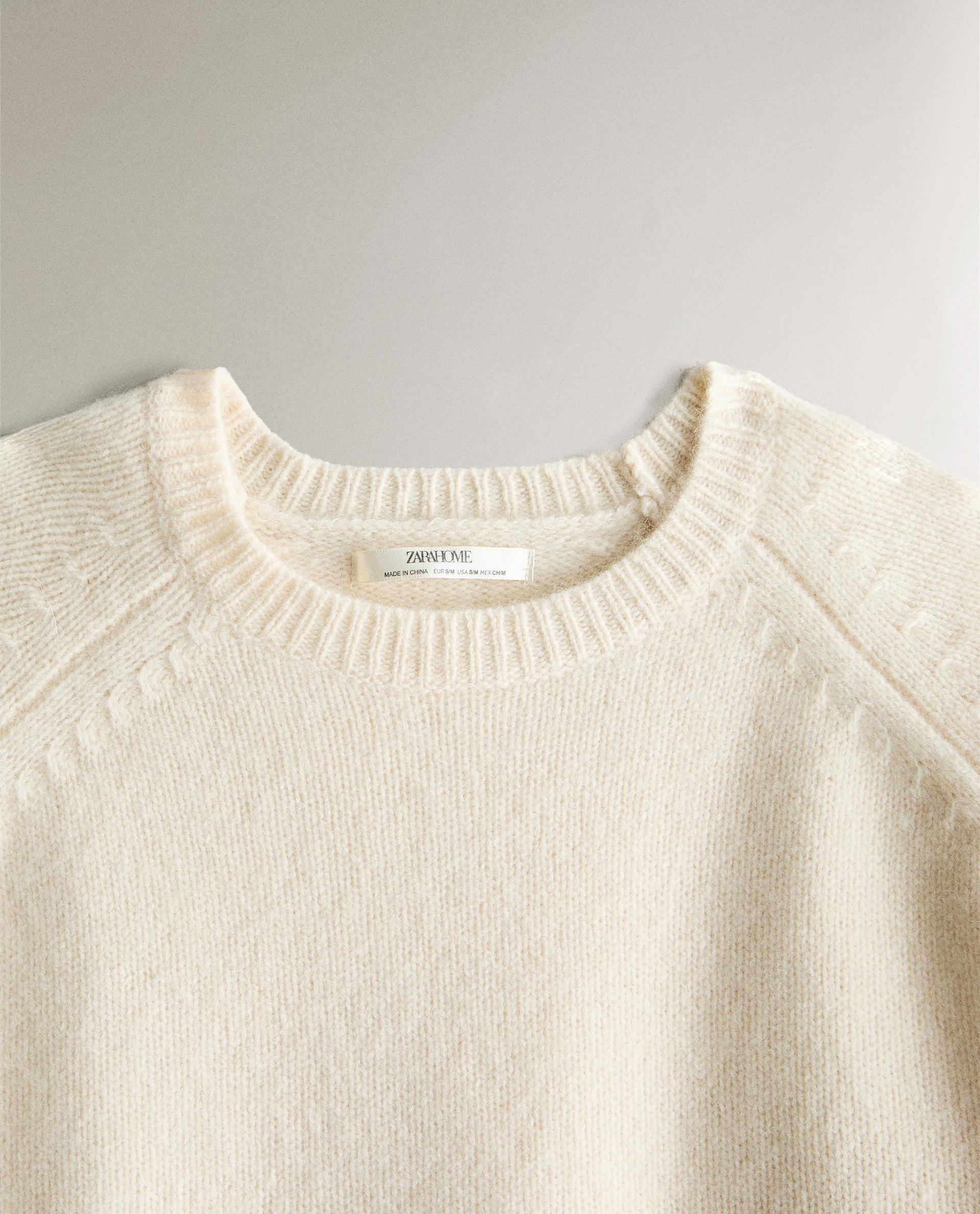 Zara High Collar 100% Cashmere 3/4 Sleeve popular Knit Tan Sweater size M