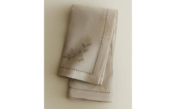TOVALLÓ DE LLI BRODAT FLOR (PAQUET DE 2)