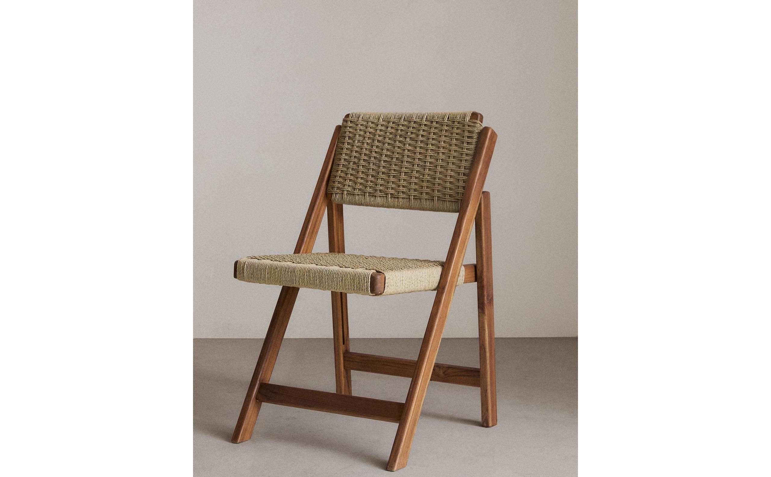 WOVEN TEAK OUTDOOR FOLDING CHAIR | Zara Home United States of America