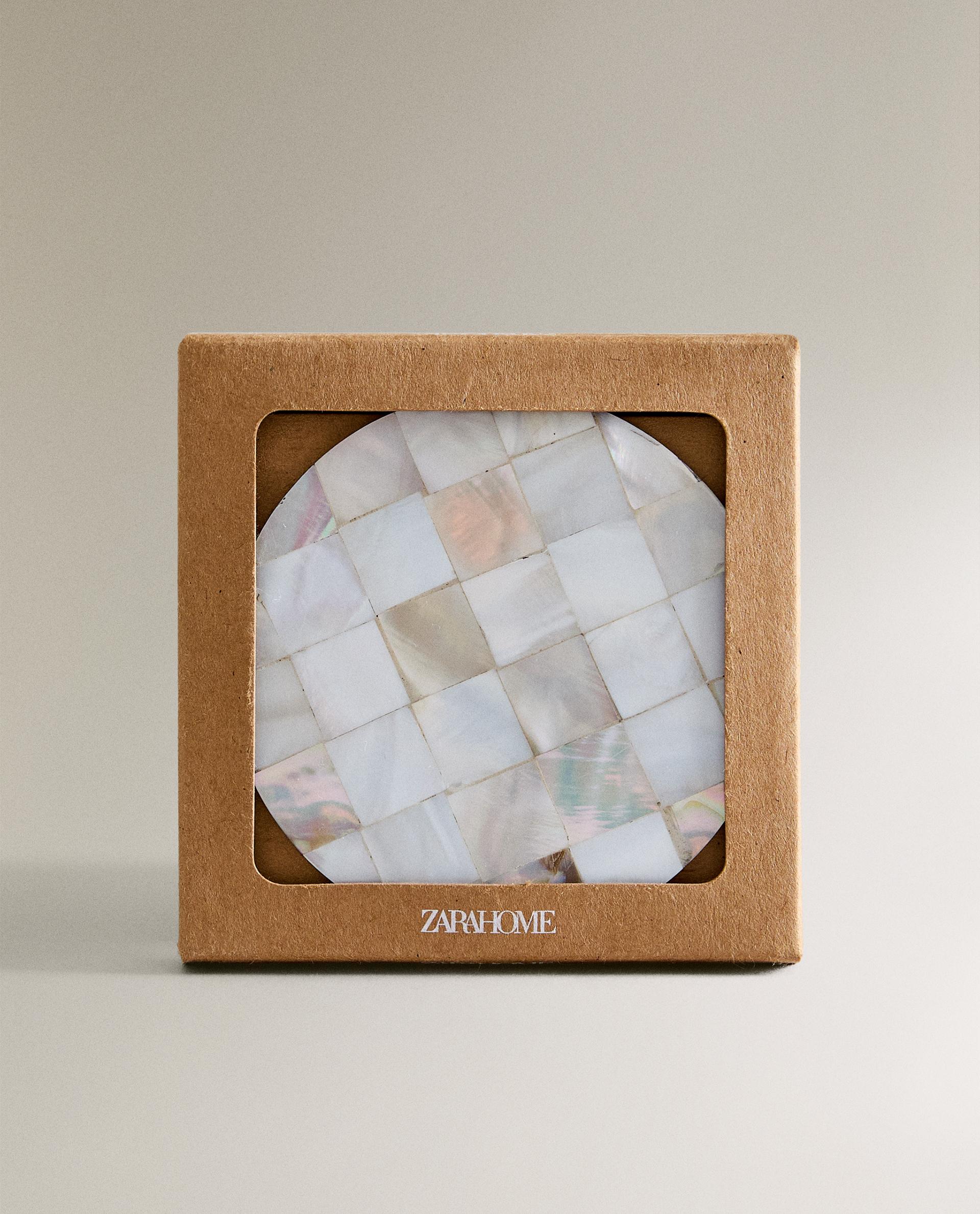 MOTHER-OF-PEARL COASTERS (PACK OF 4)