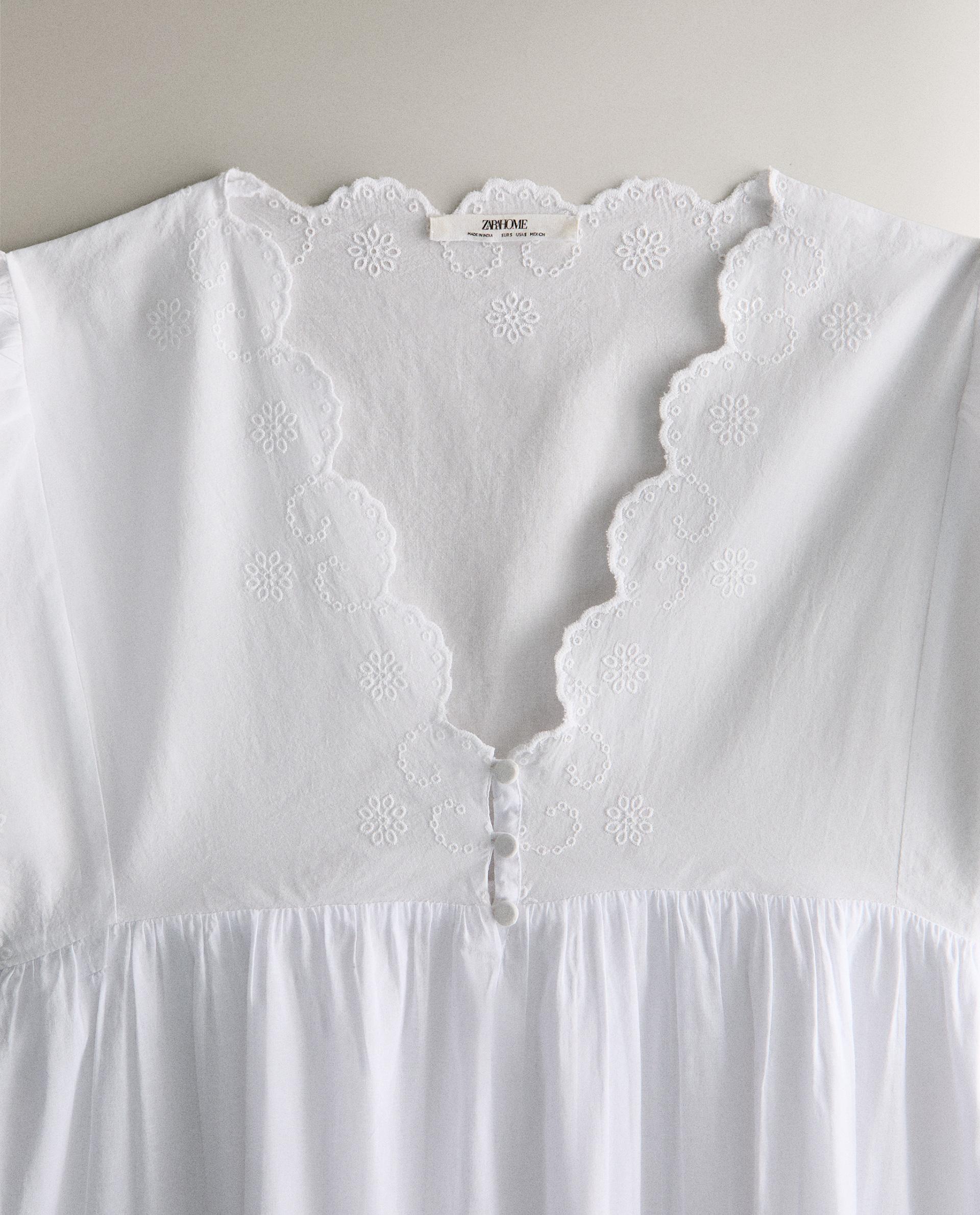 ZARA  ザラホーム パジャマ ルームウェア レース コットン 白 ZARA HOME - ZARA HOME ザラホーム パジャマ ルームウェア