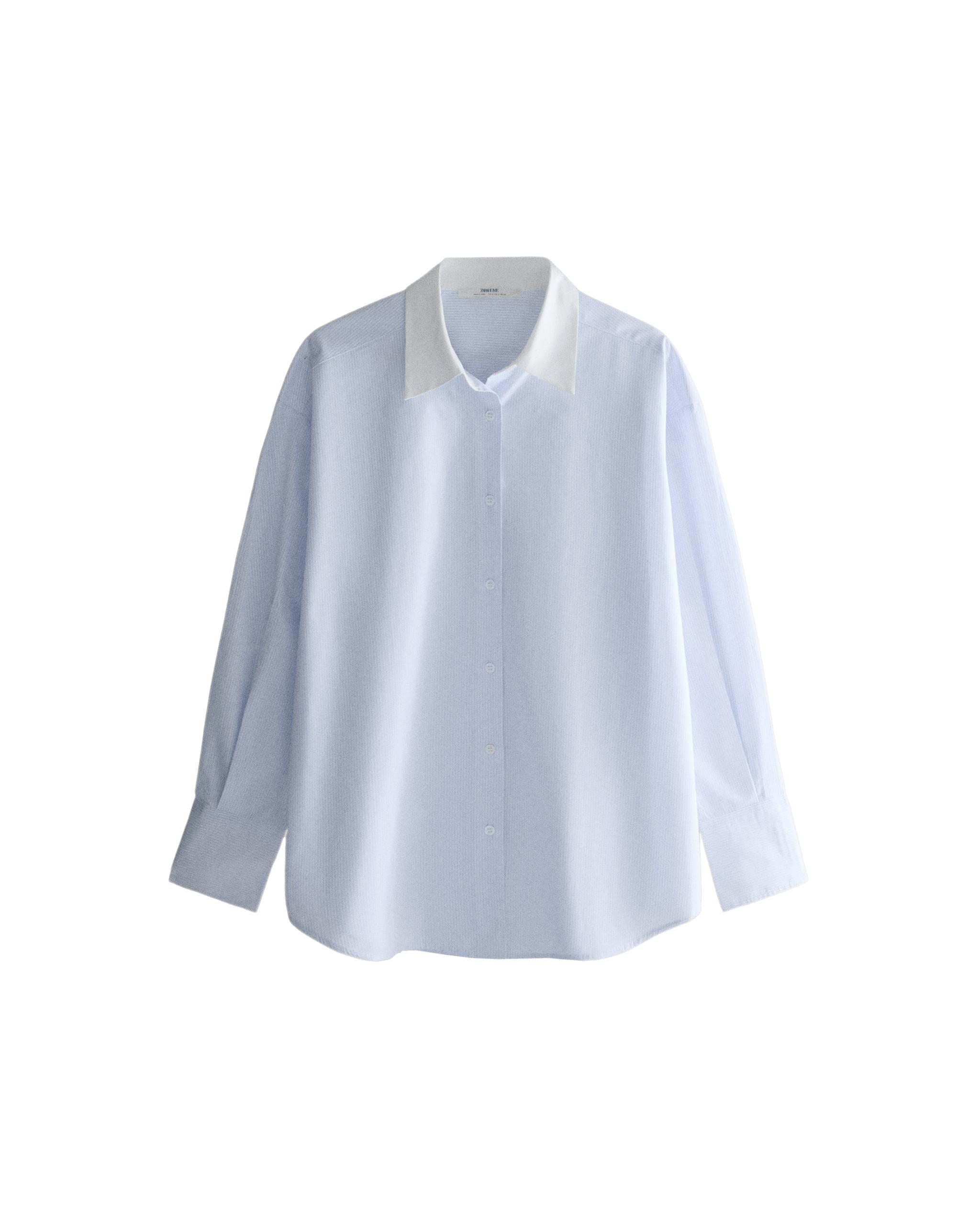 STRIPED SHIRT WITH COLLAR product thumbnail 3