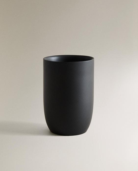 VASO CEPILLO DIENTES RESINA NEGRO