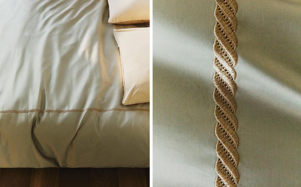 SATEEN DUVET COVER WITH DECORATIVE EMBROIDERY