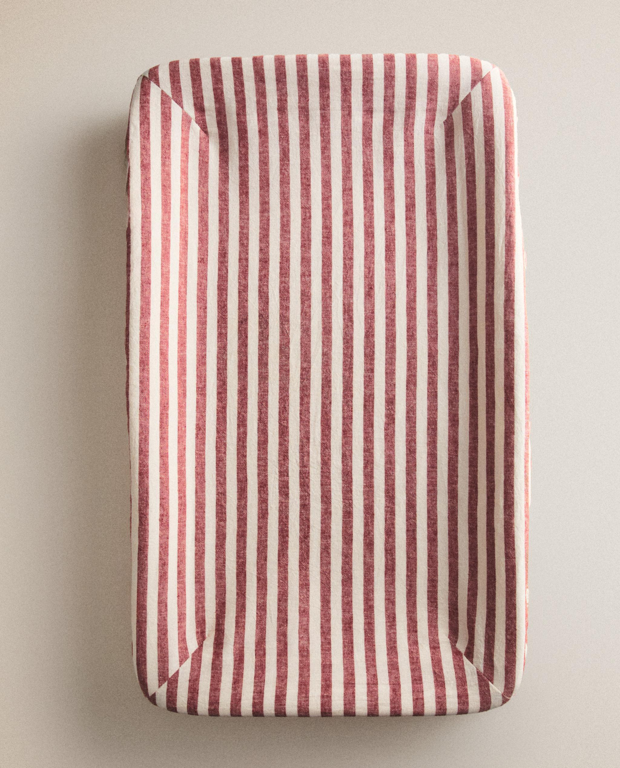 STRIPED LINEN AND COTTON BABY CHANGING MAT COVER product thumbnail 8