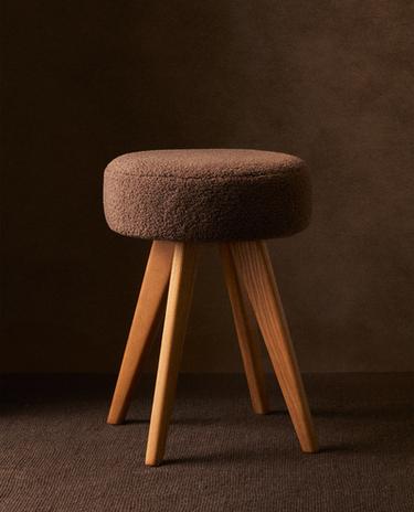 FAUX SHEARLING STOOL