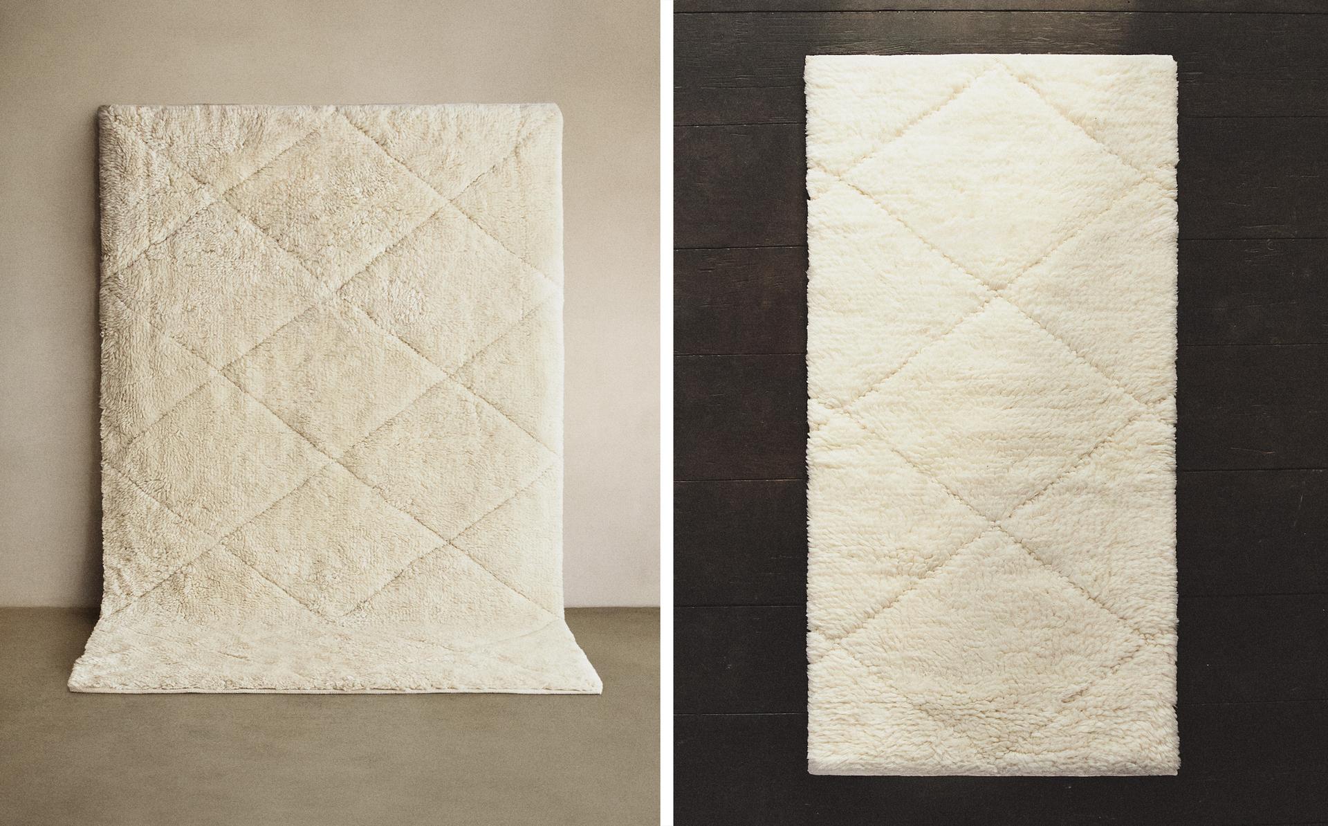 TAPETE DE LÃ COM DESIGN GEOMÉTRICO